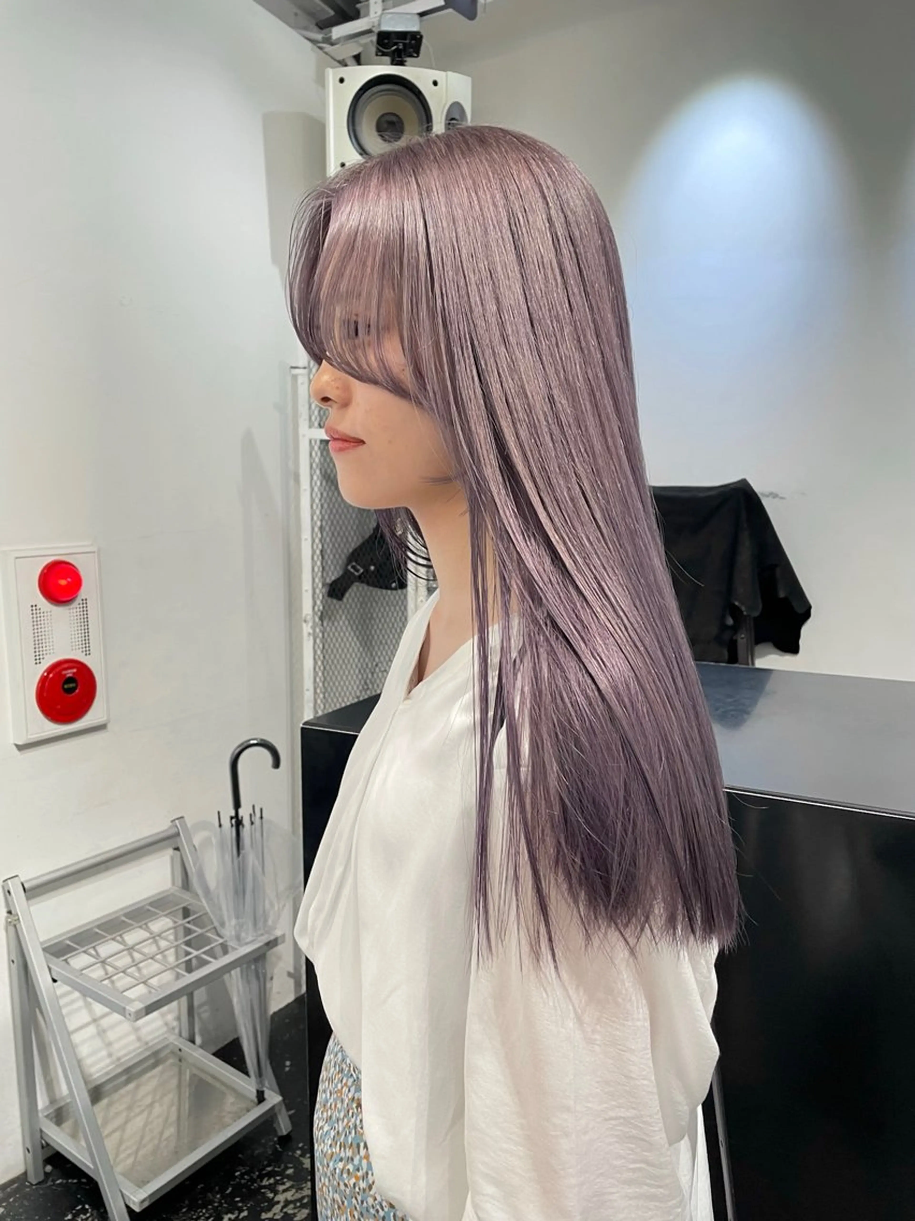 ロング カラー ヘアアレンジ ブリーチ グレージュ ラベンダーカラー ラベンダーグレージュ ラベンダーグレー カット ヘアカラー トリートメント 艶ハイトーン/ヘア アレンジAYAKAのヘアスタイル