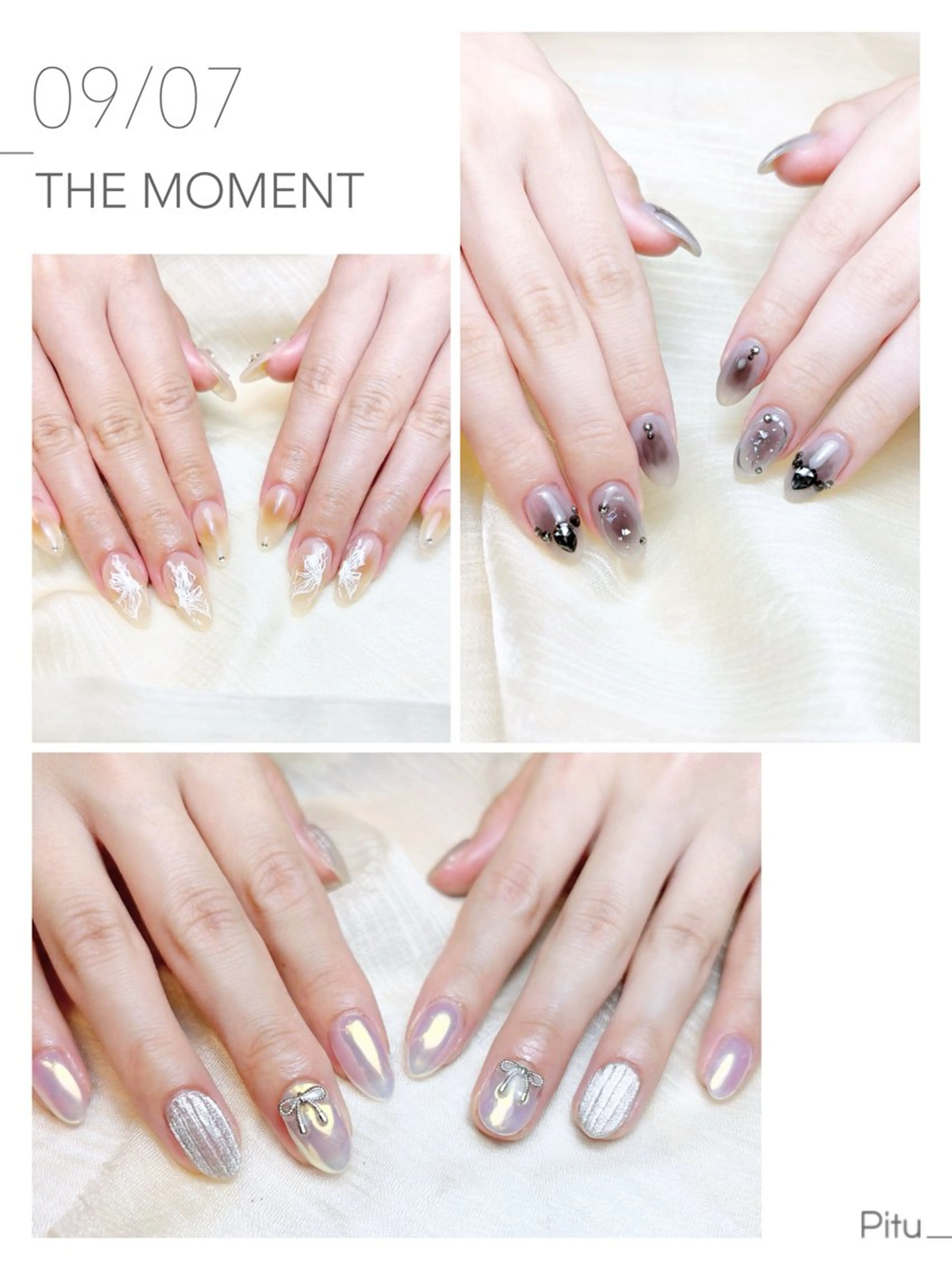 ネイル ハンドネイル H3 Nail Tsuki🦋💙のネイルデザイン