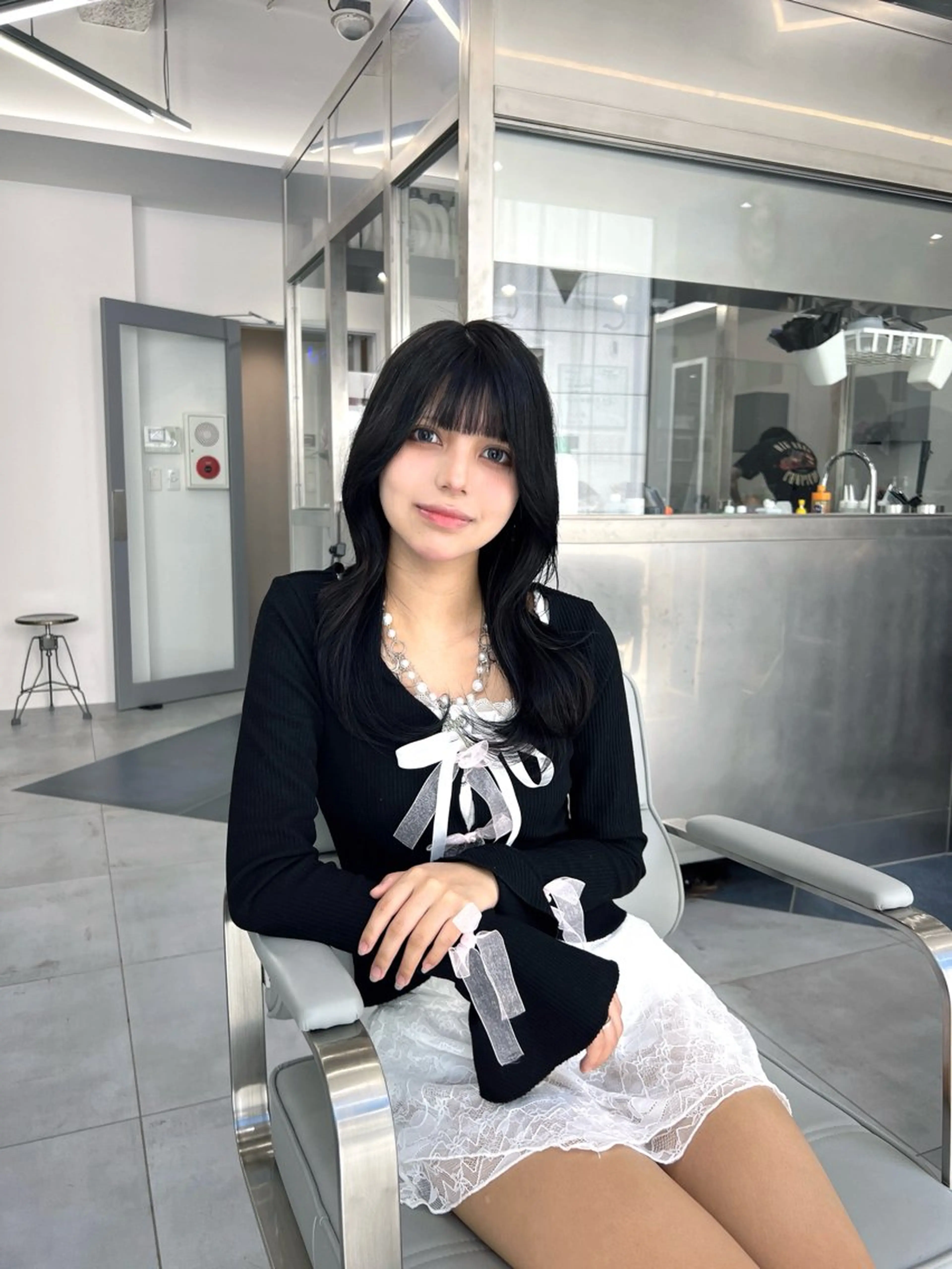 ロング ヘアカラー トリートメント 韓国/顔周り/透明感 /レイヤー/ひなたのヘアスタイル