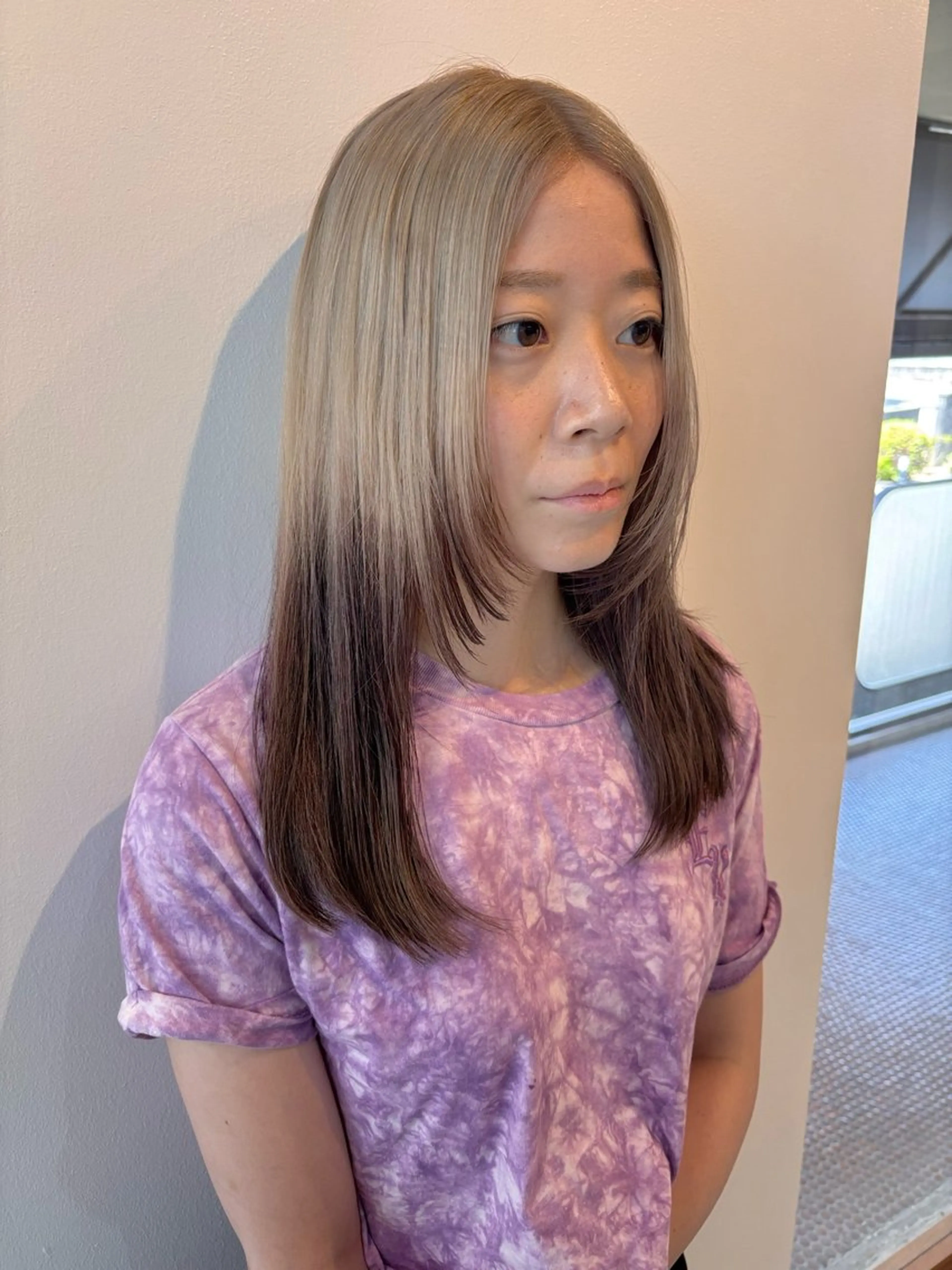 ミディアム レイヤーカット 海外風ヘア 野田光也のヘアスタイル