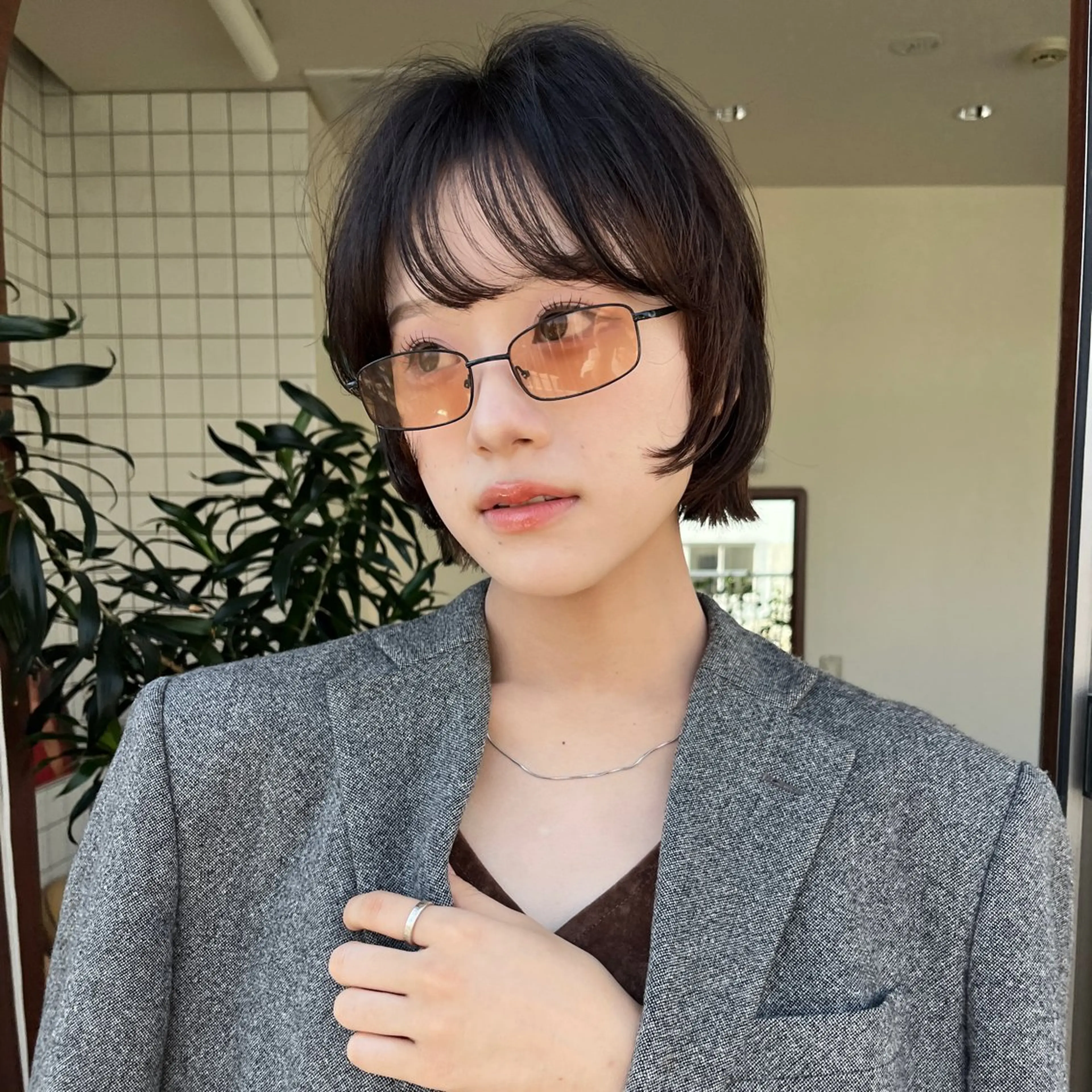 ショート 伸ばしかけ 似合わせカット ボブパーマ/パーマ ウルフパーマのヘアスタイル