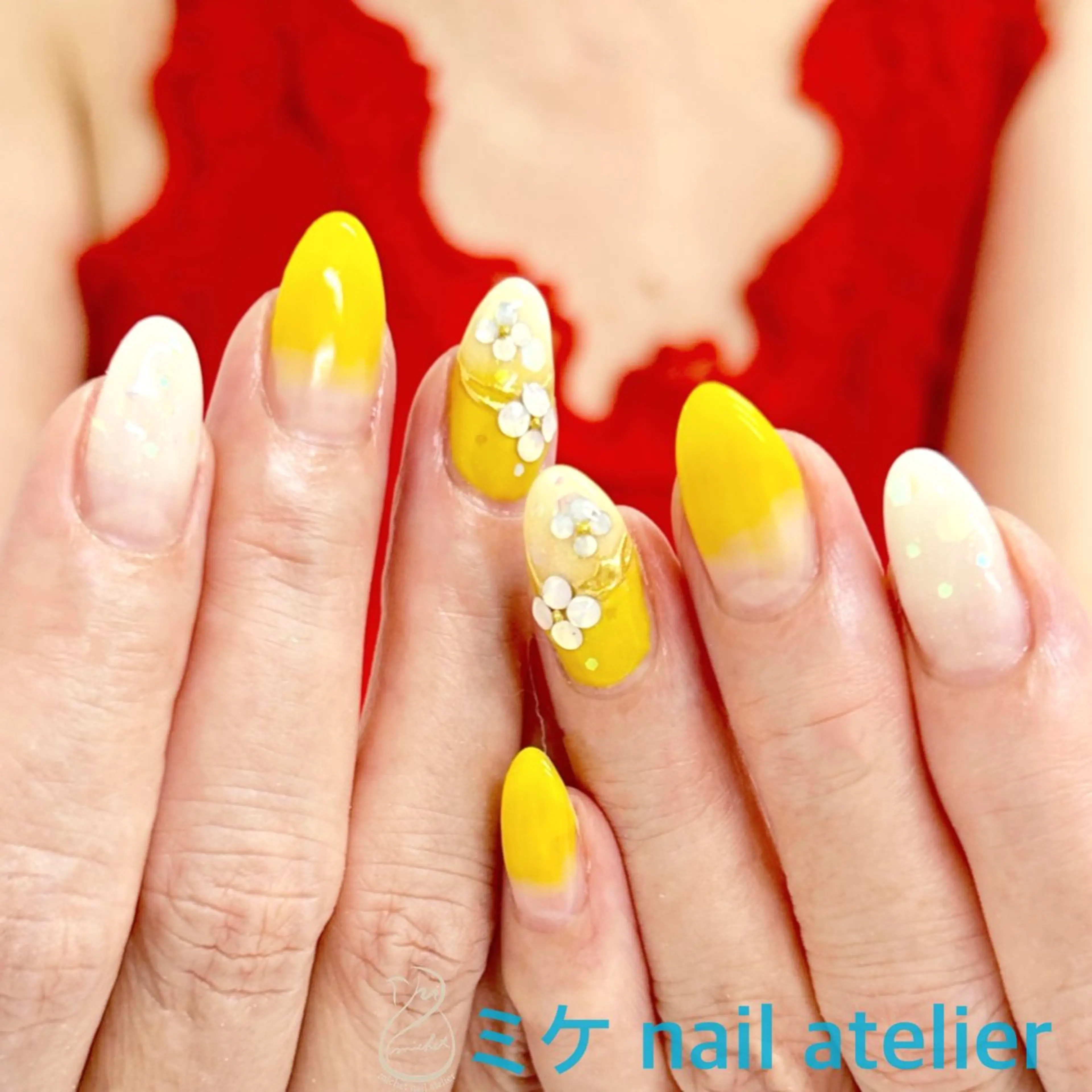 ネイル アートネイル フラワーネイル ジェルネイル グラデーション ストーンネイル ハンドネイル h. rikaのネイルデザイン