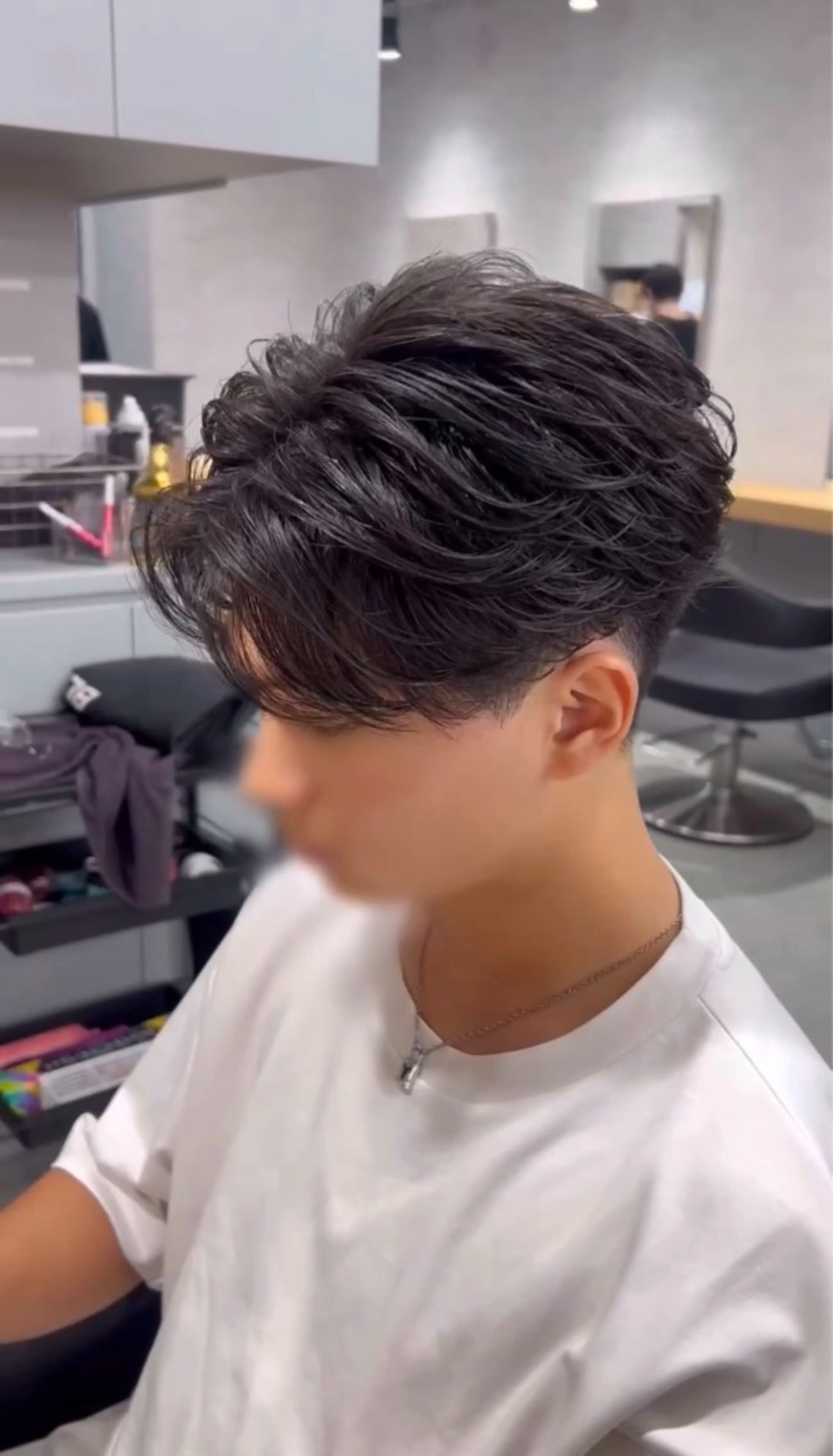 ショート カラー パーマ ヘアアレンジ メンズ キッズ アップバング センターパート メンズハイライト マッシュ メンズパーマ 福田 朝輝のヘアスタイル