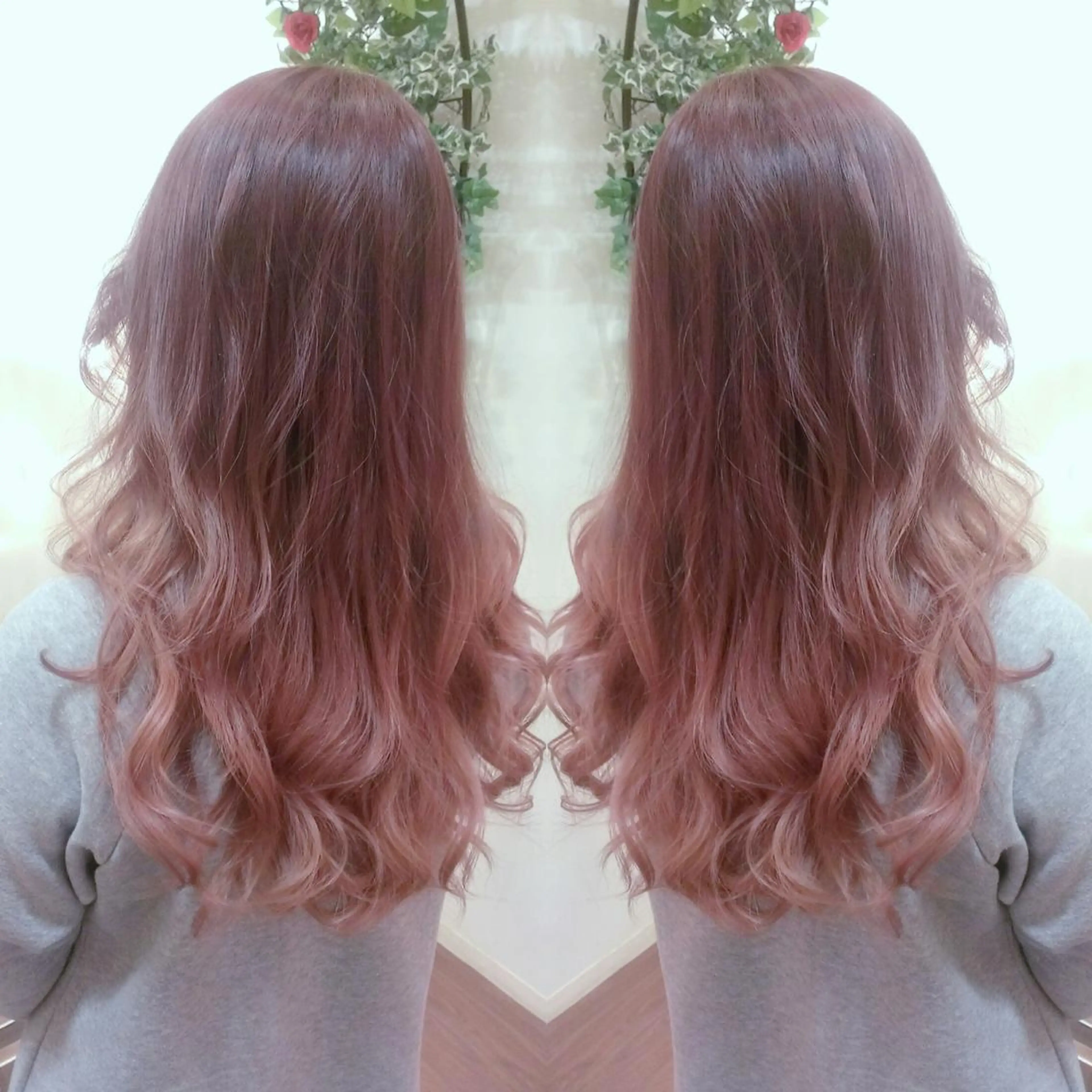 セミロング カラー 透明感カラー グラデーションカラー ピンクカラー 植田 /エクステ /ブリーチ/髪質改善のヘアスタイル