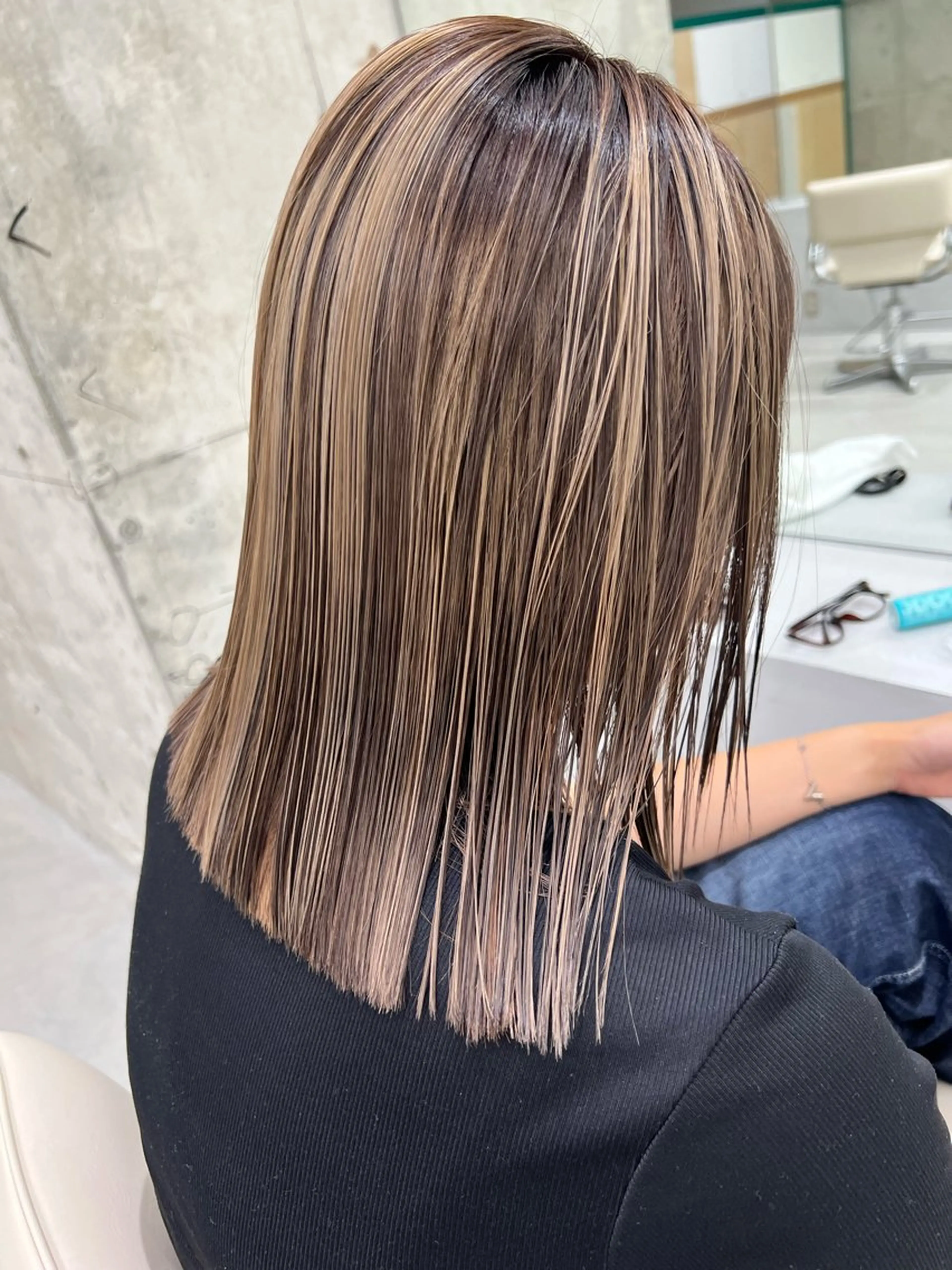 ミディアム カラー カット ヘアカラー トリートメント ブリーチなしカラー/ レイヤー/ASARIのヘアスタイル