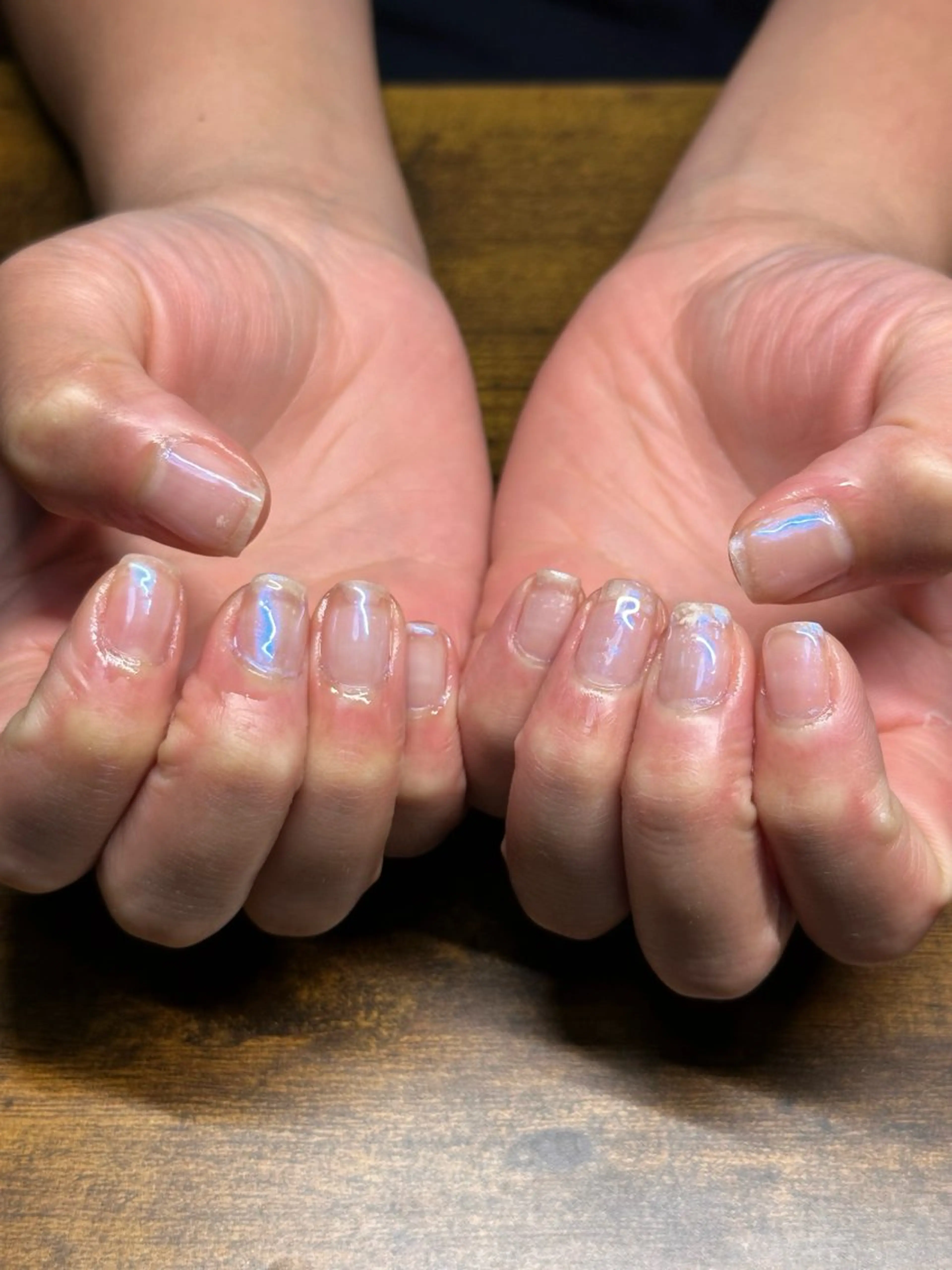 ネイル オーロラネイル クリアネイル ワンカラーネイル シンプルネイル つめピリカ きさらのネイルデザイン