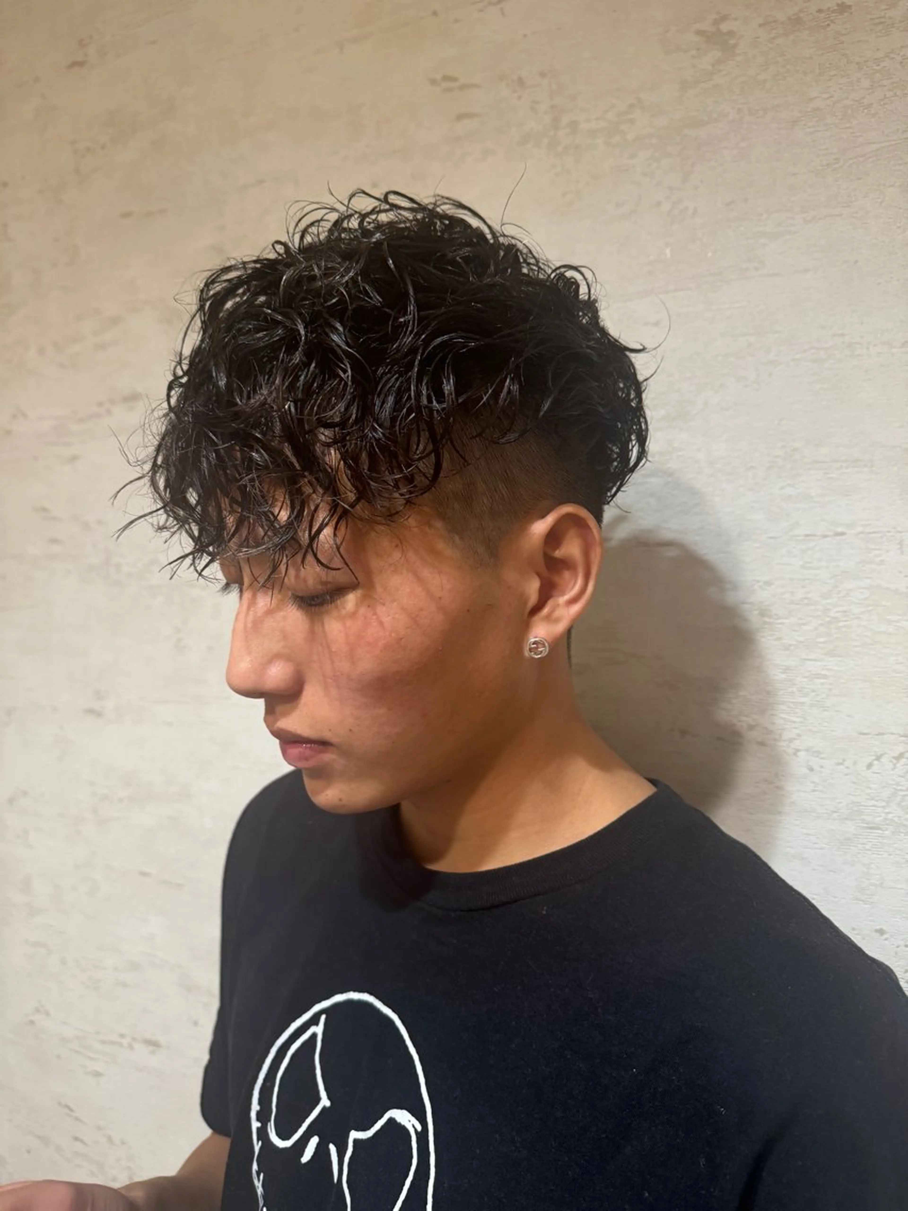 パーマ メンズ スペインカール 藪野 悠のヘアスタイル