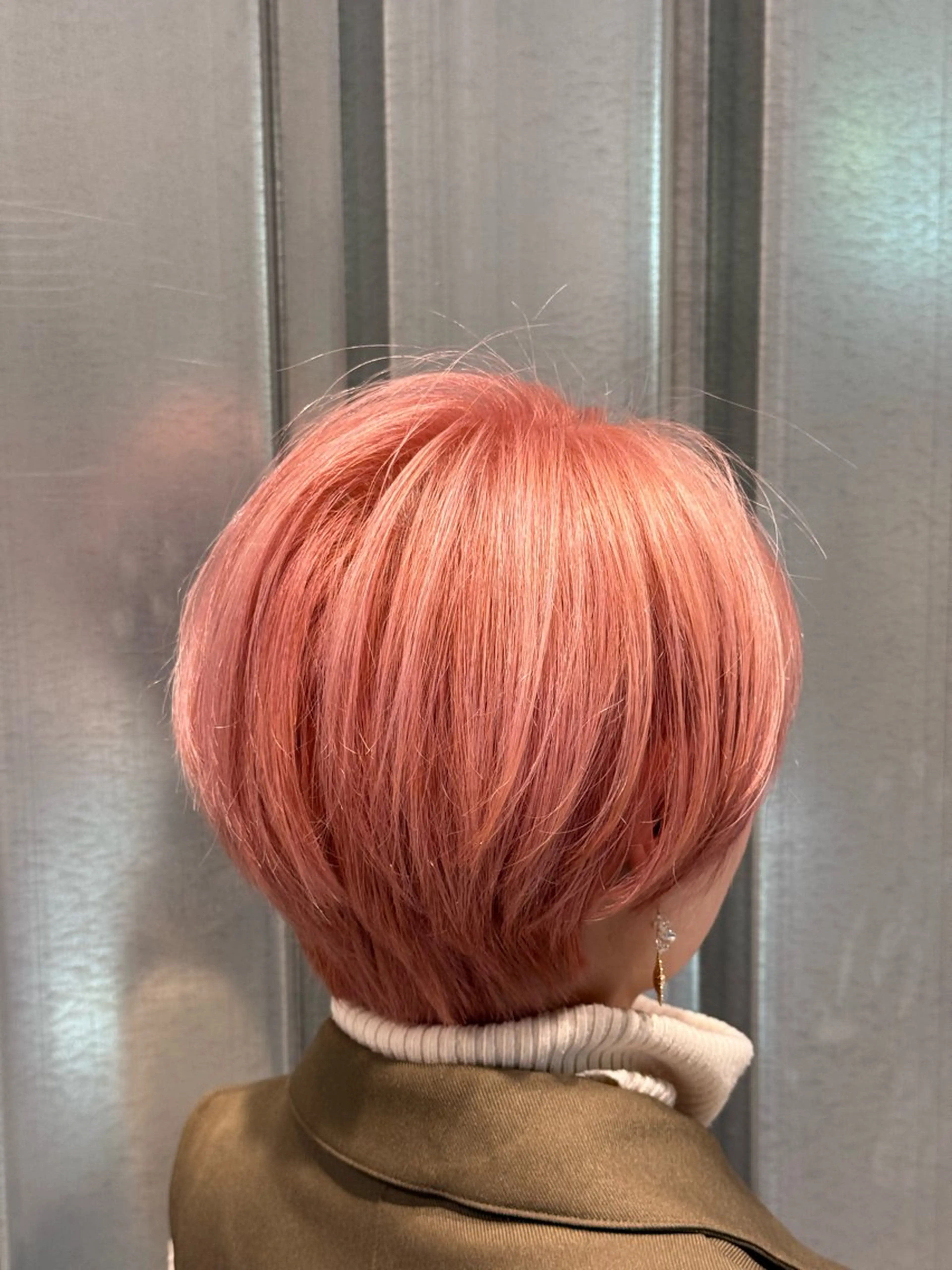 ショート カラー ピンクカラー ショートヘア カット ヘアカラー 韓国風レイヤー/ 艶カラー竹内貫のヘアスタイル