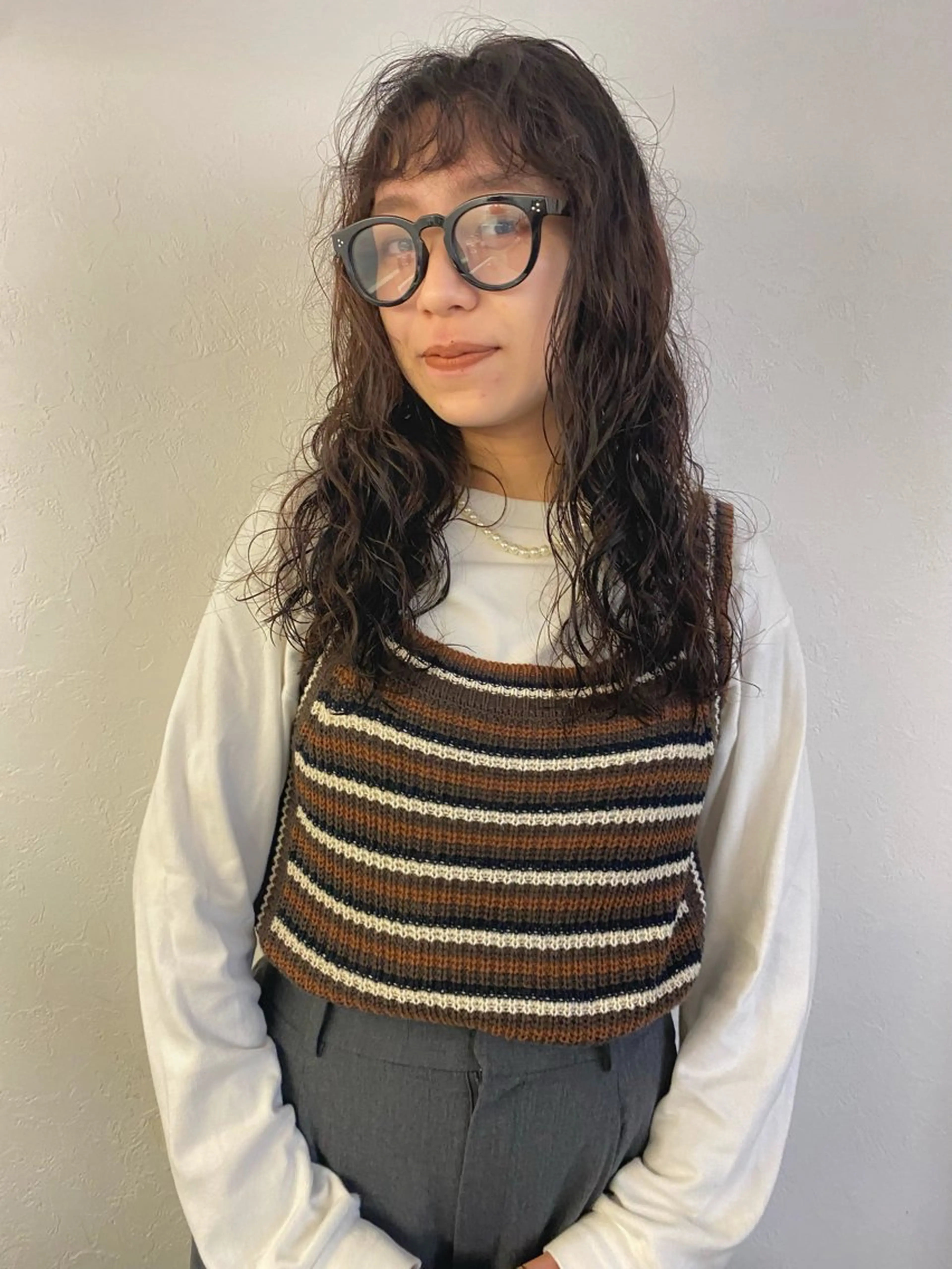 ミディアム カラー パーマ カット ヘアカラー パーマ トリートメント 森貴裕/ベージュ/ パーマ/オリーブのヘアスタイル