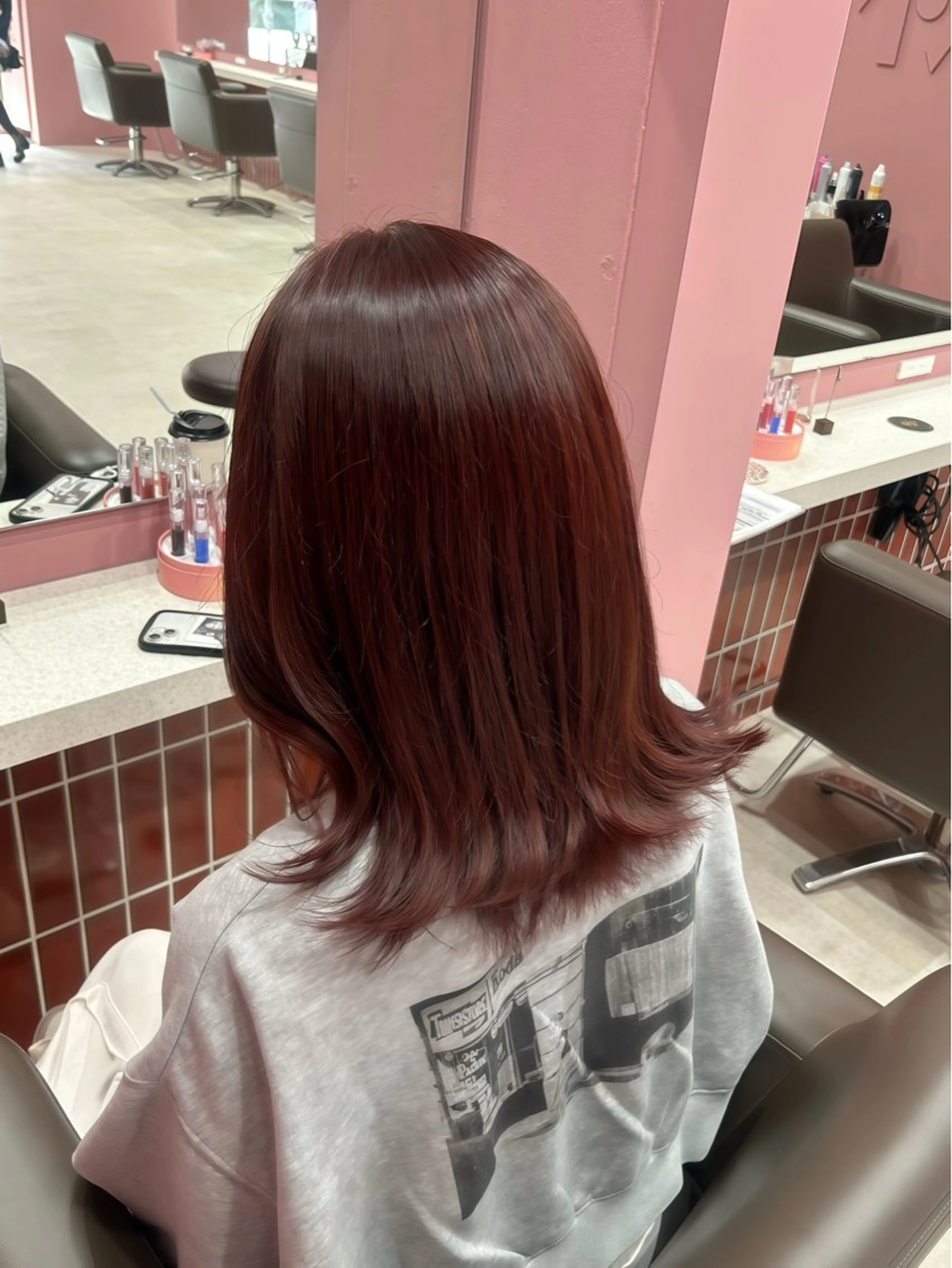 ミディアム カット ヘアカラー 透明感カラー♡ 原宿美容室￤Rinaのヘアスタイル