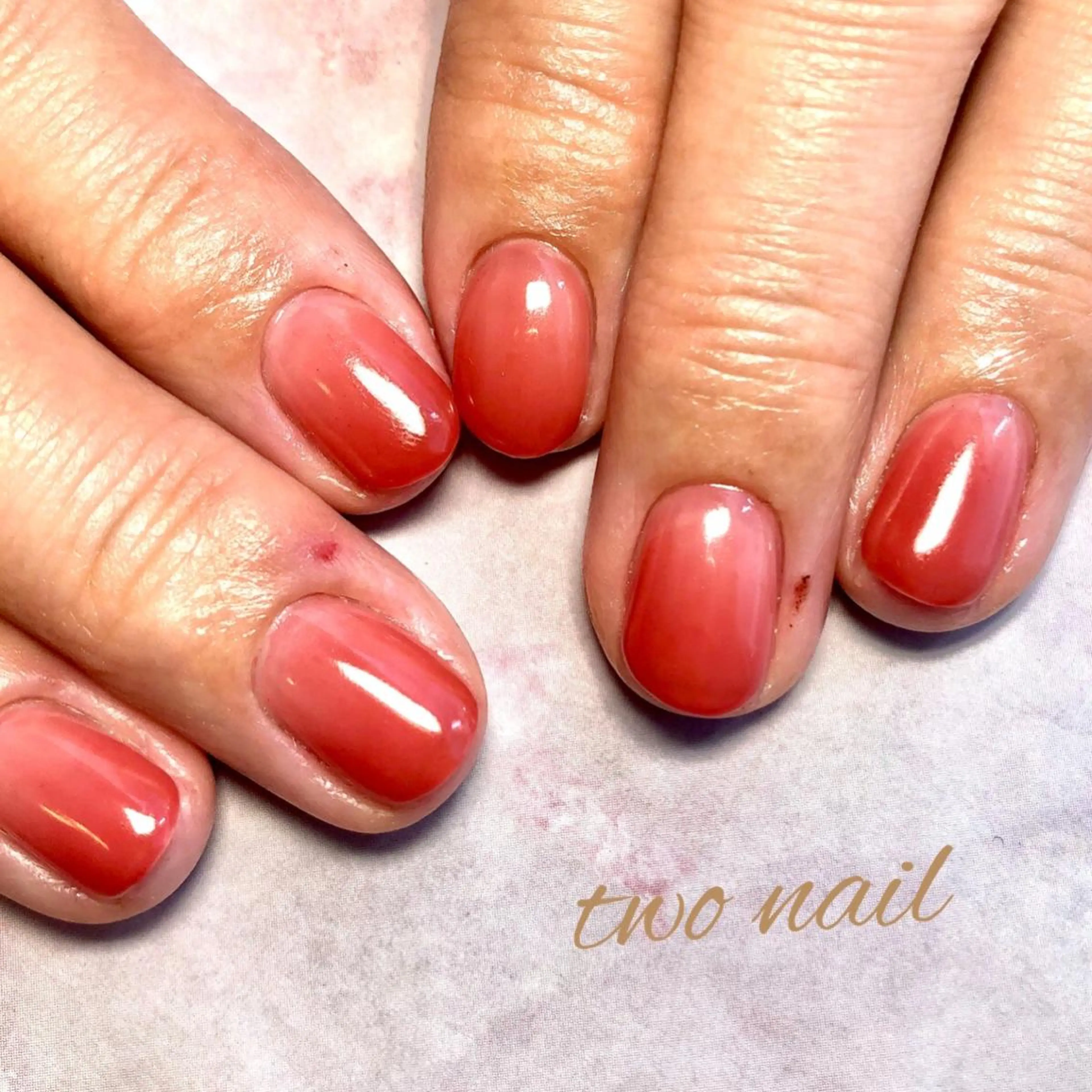 ネイル ブラウン ハンドネイル two nailのネイルデザイン