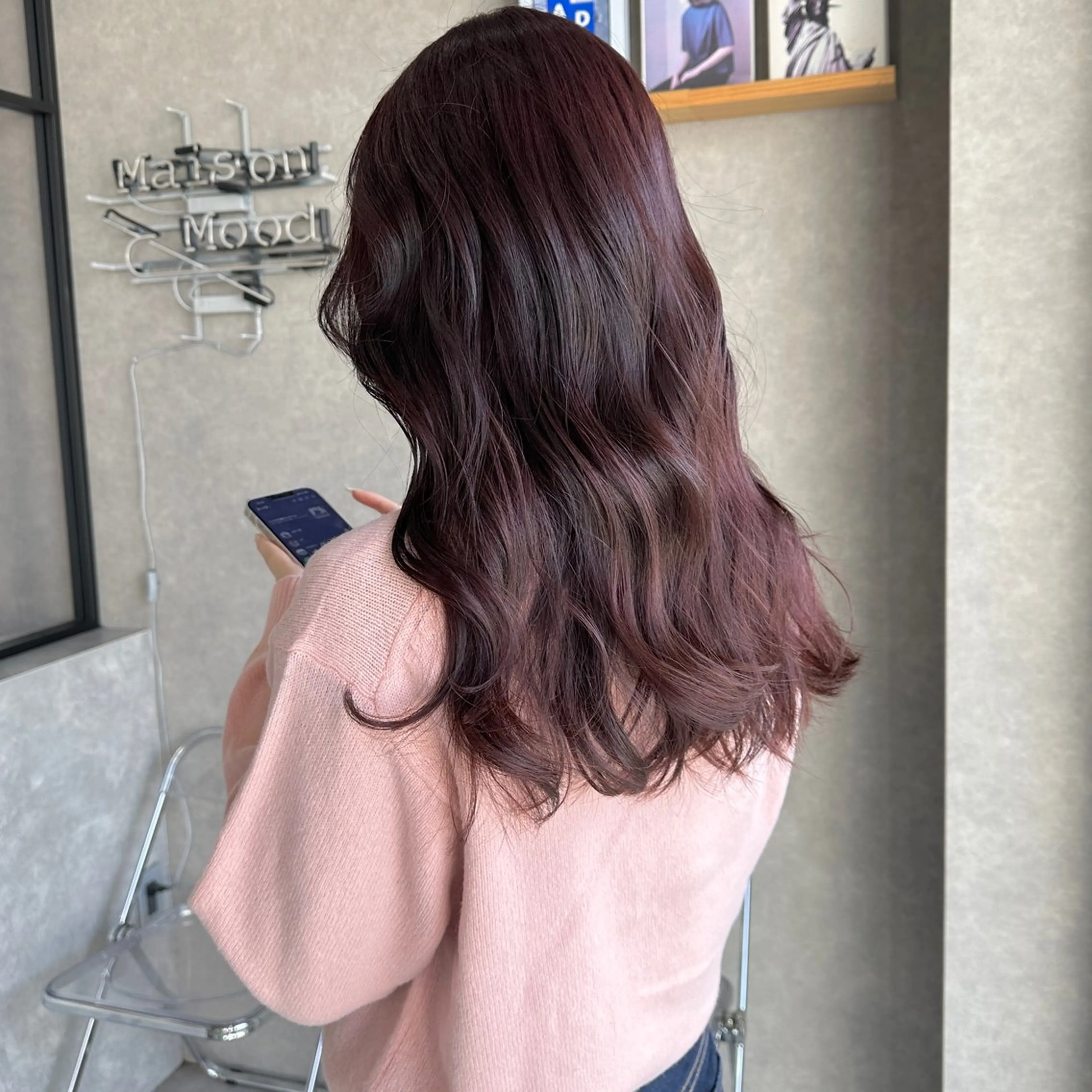 セミロング カラー はちすか るかのヘアスタイル