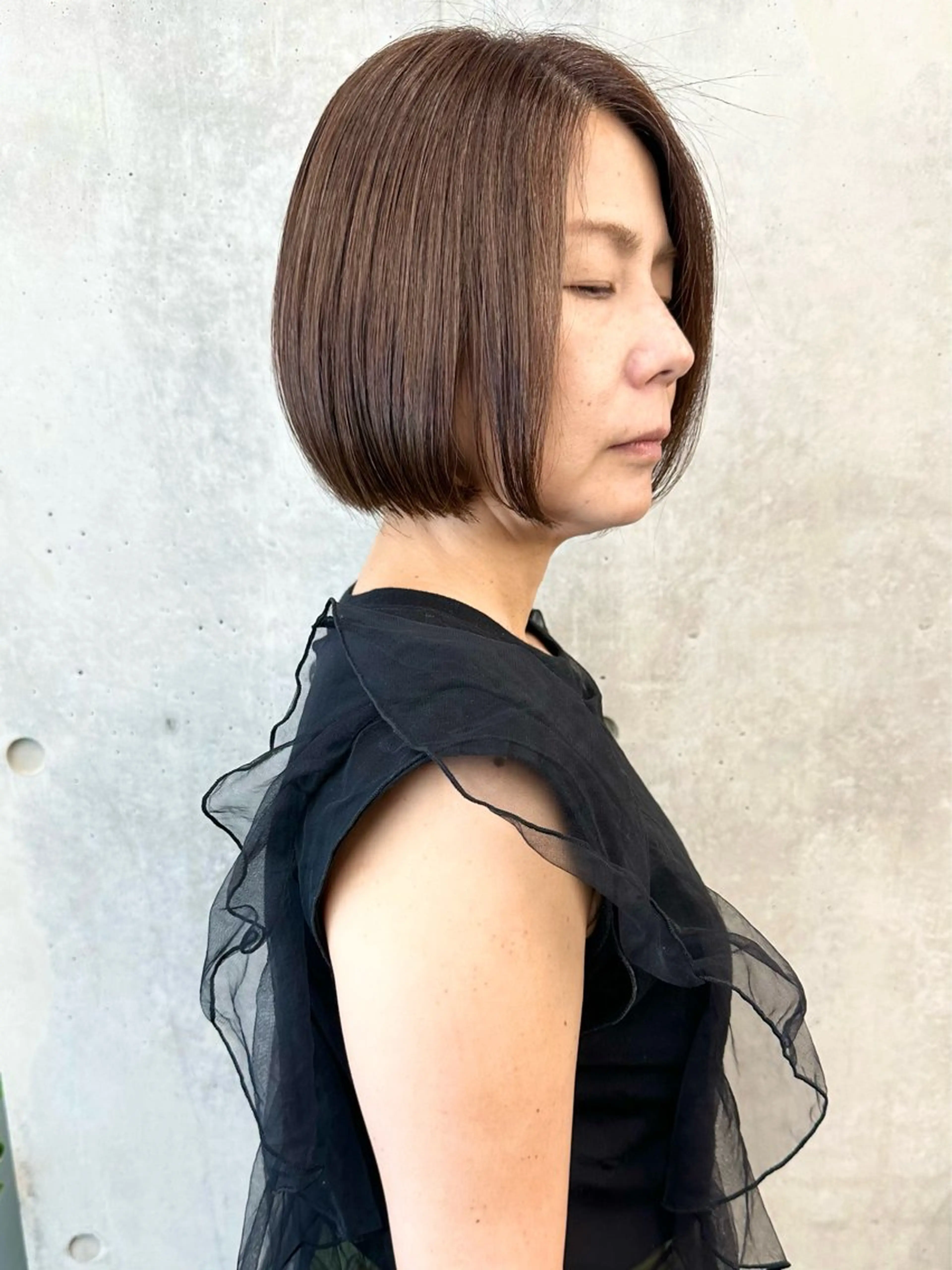 ミディアム カラー カット ヘッドスパ ボブ/ゆるふわ ボブパーマ/とういのヘアスタイル