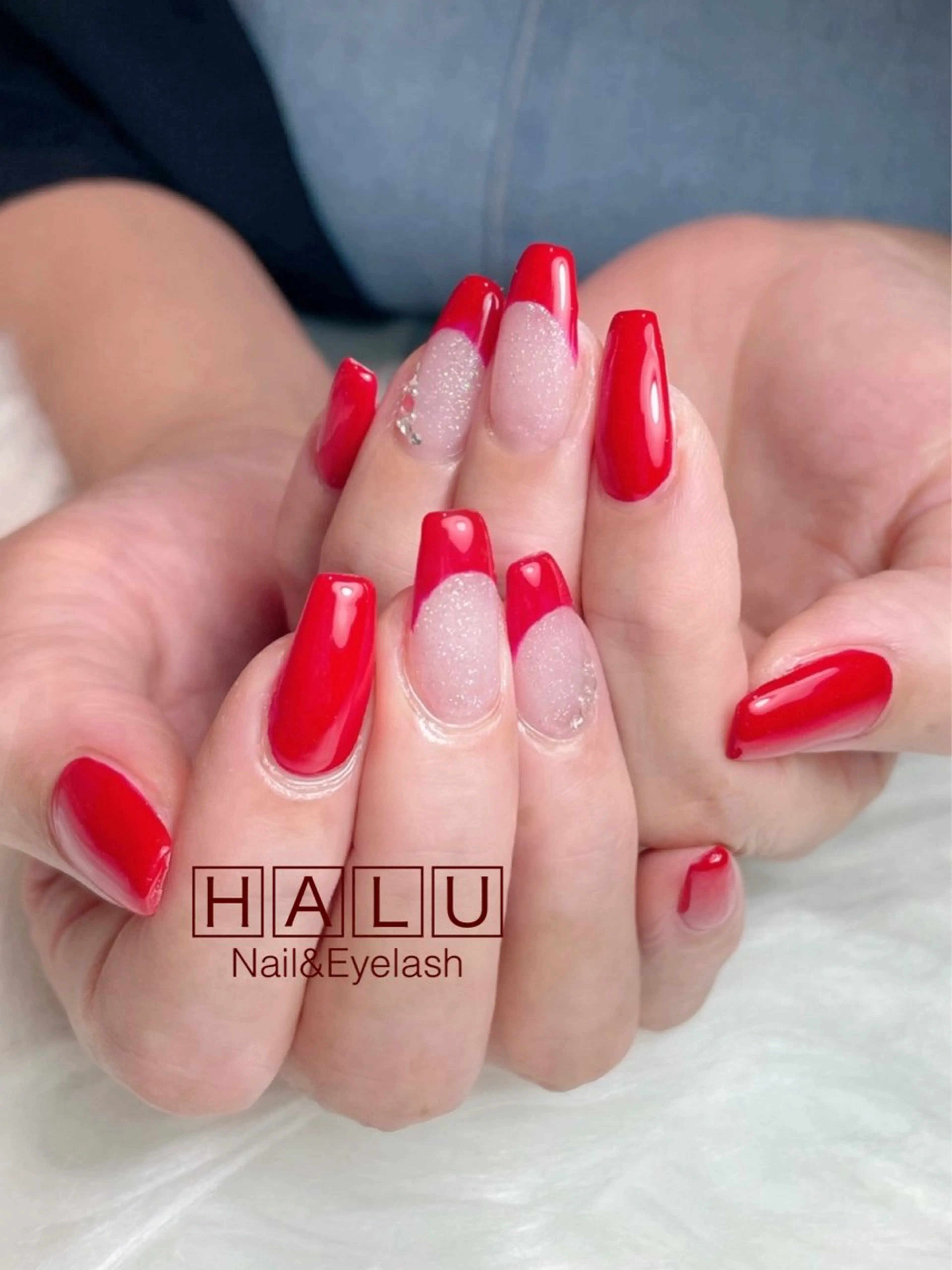 ネイル 赤色 HALU ハルのネイルデザイン