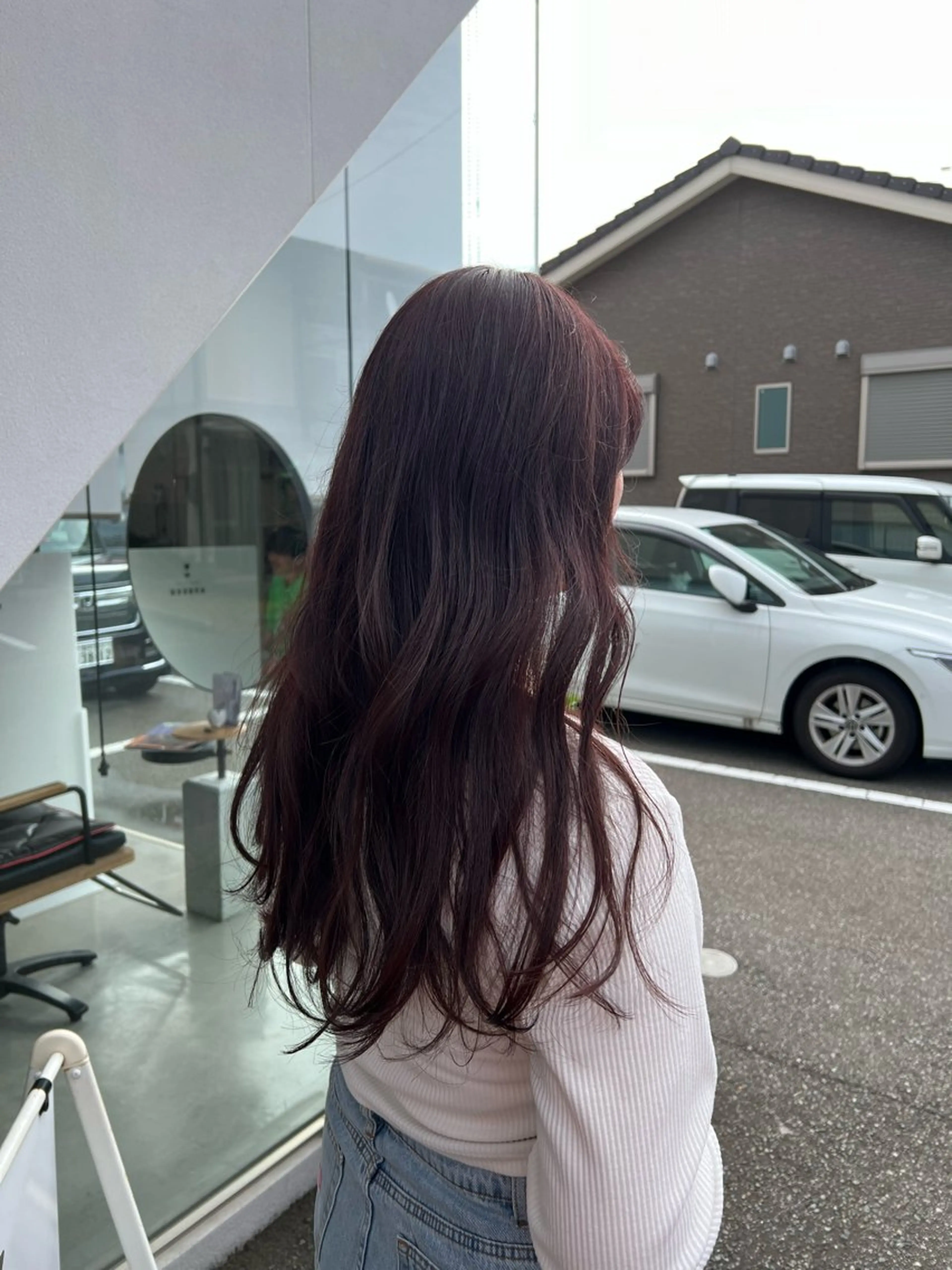 ロング カラー ピンクカラー カット ヘアカラー トリートメント APREKO SAYAKAのヘアスタイル