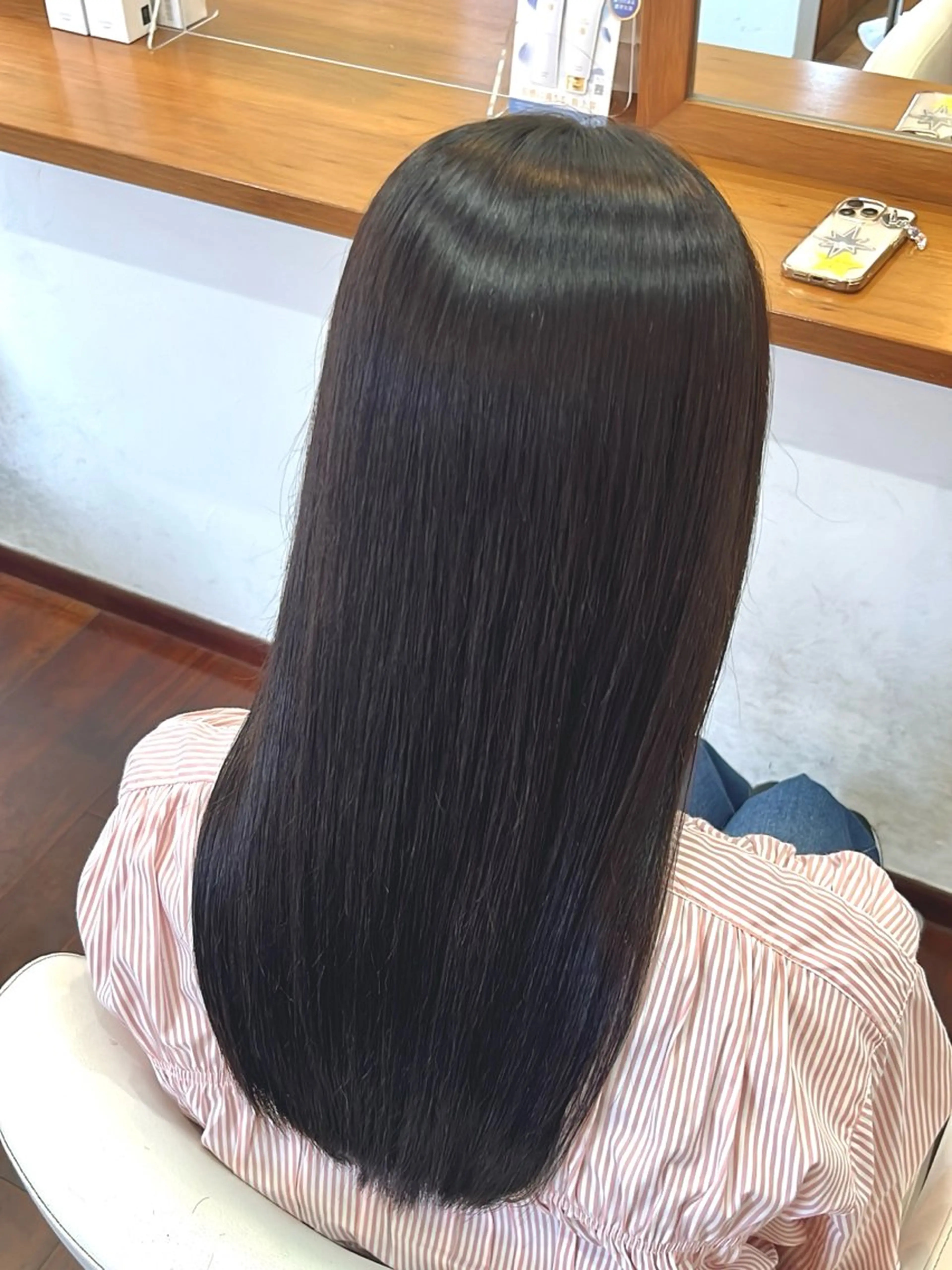 ロング 縮毛矯正 カット 縮毛矯正 今在家 玲【艶髪スト レート/メンズ】のヘアスタイル