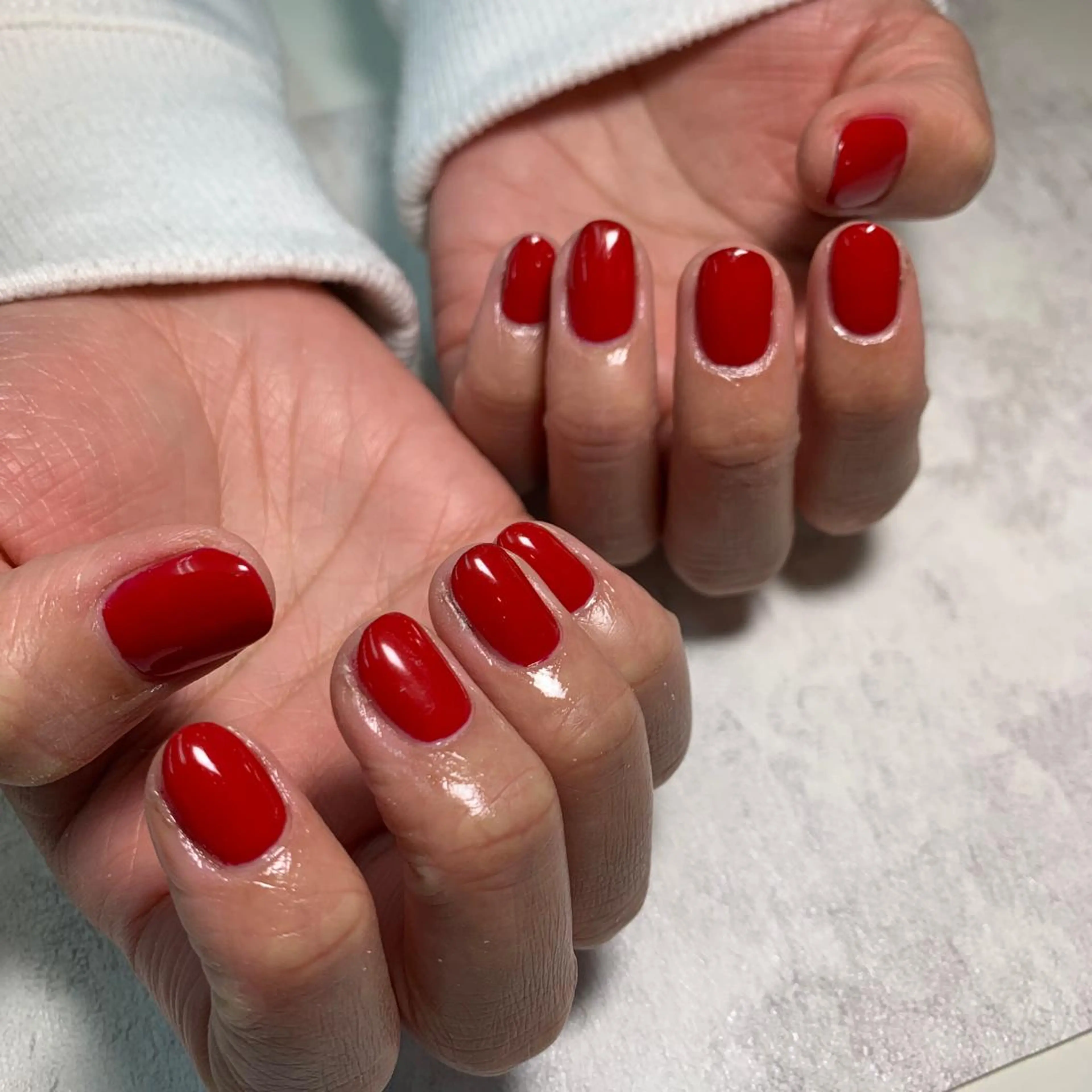 ネイル 赤色 シンプルネイル Li aile eye&nailのマツエク・マツパデザイン