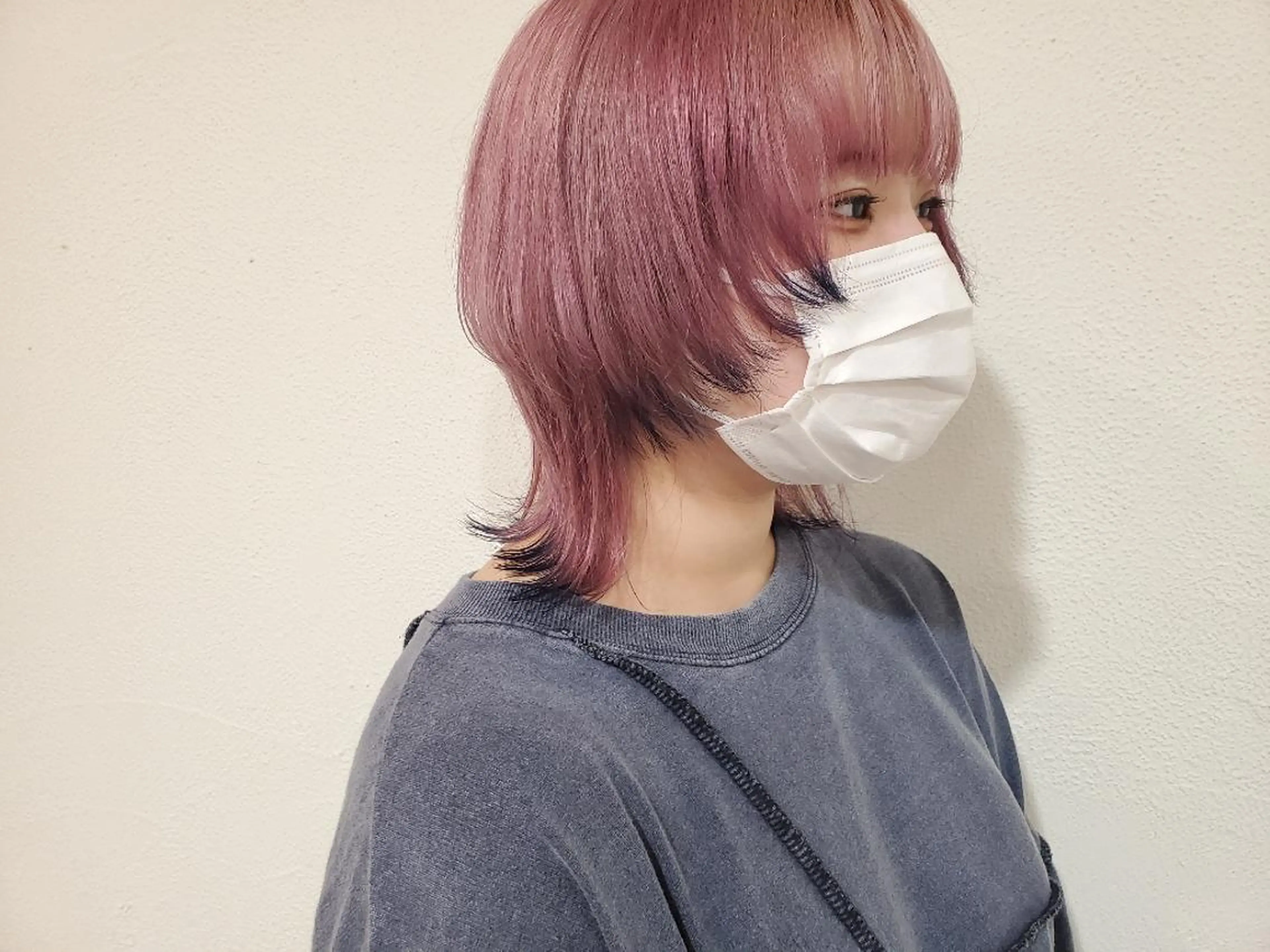 ミディアム カラー ネイビーカラー ピンクカラー ヘアカラー パ ルのヘアスタイル