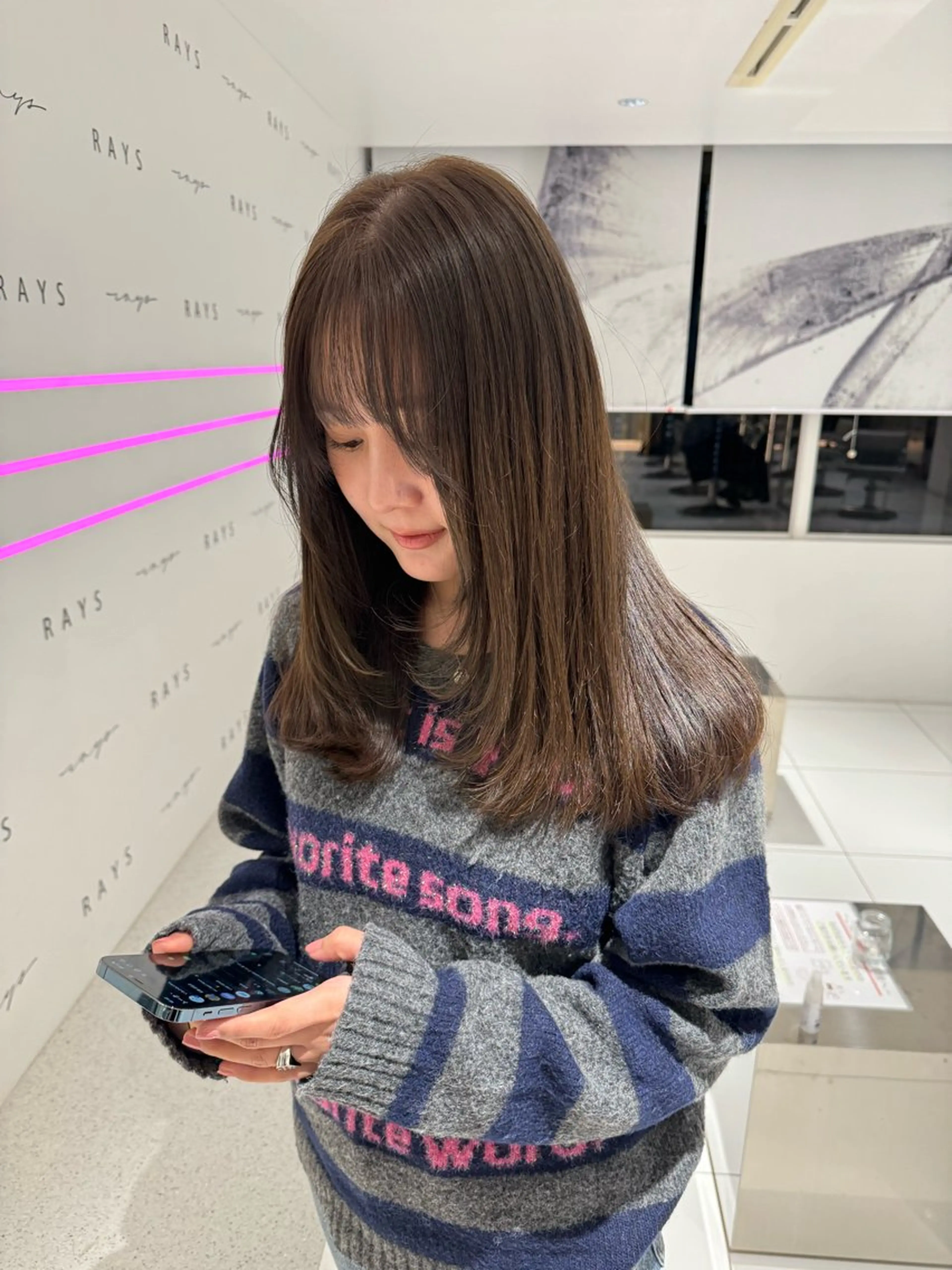 ロング カラー 顔まわりレイヤー レイヤーカット カット ヘアカラー トリートメント ｱｵﾇﾏﾐﾕ☁️ /ボブ/ハイトーン/のヘアスタイル