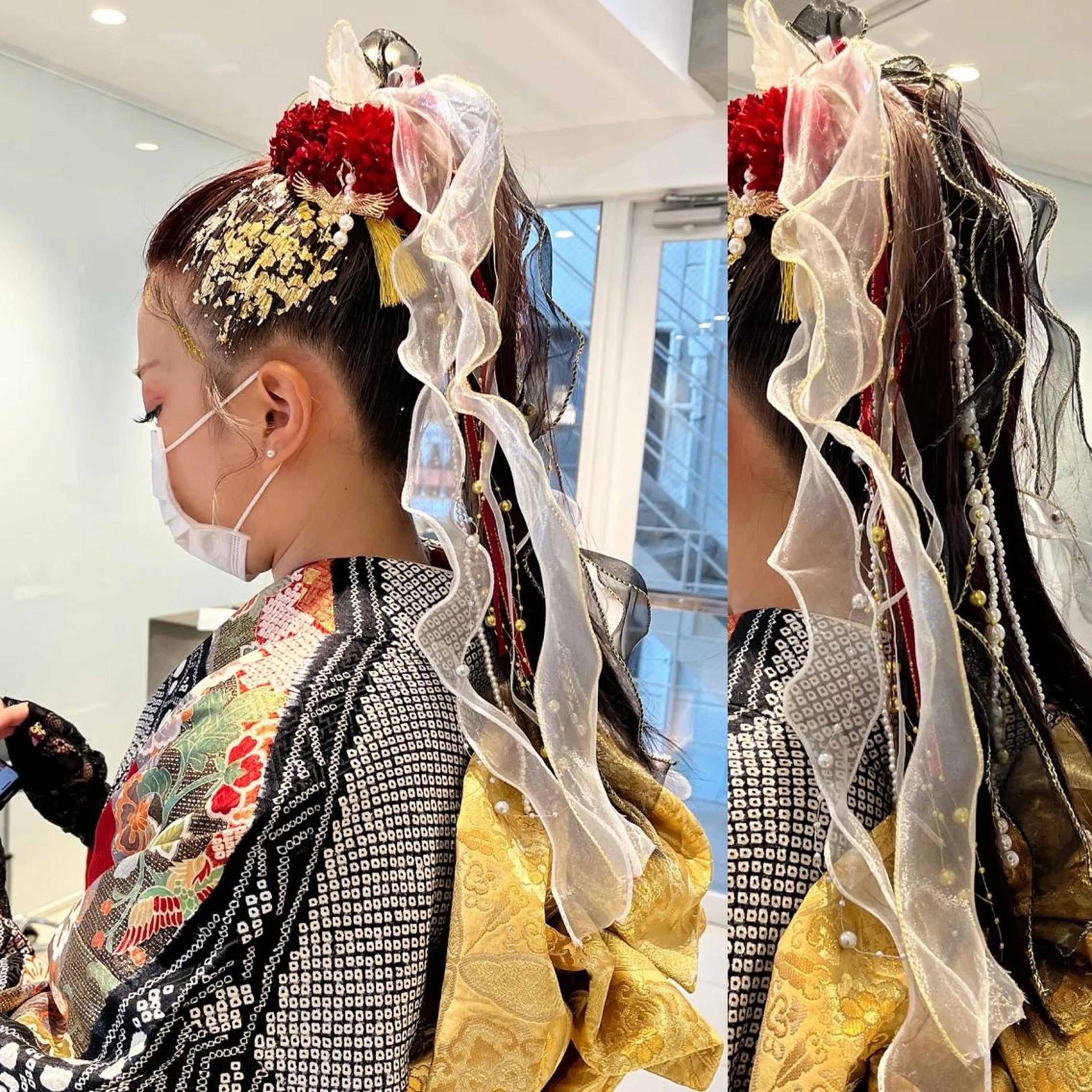 ロング ヘアアレンジ 成人式 ラベンダーベージュ ピンクブラウン レッドブラウン 顔周りカット stylist ◎RUKI.のヘアスタイル