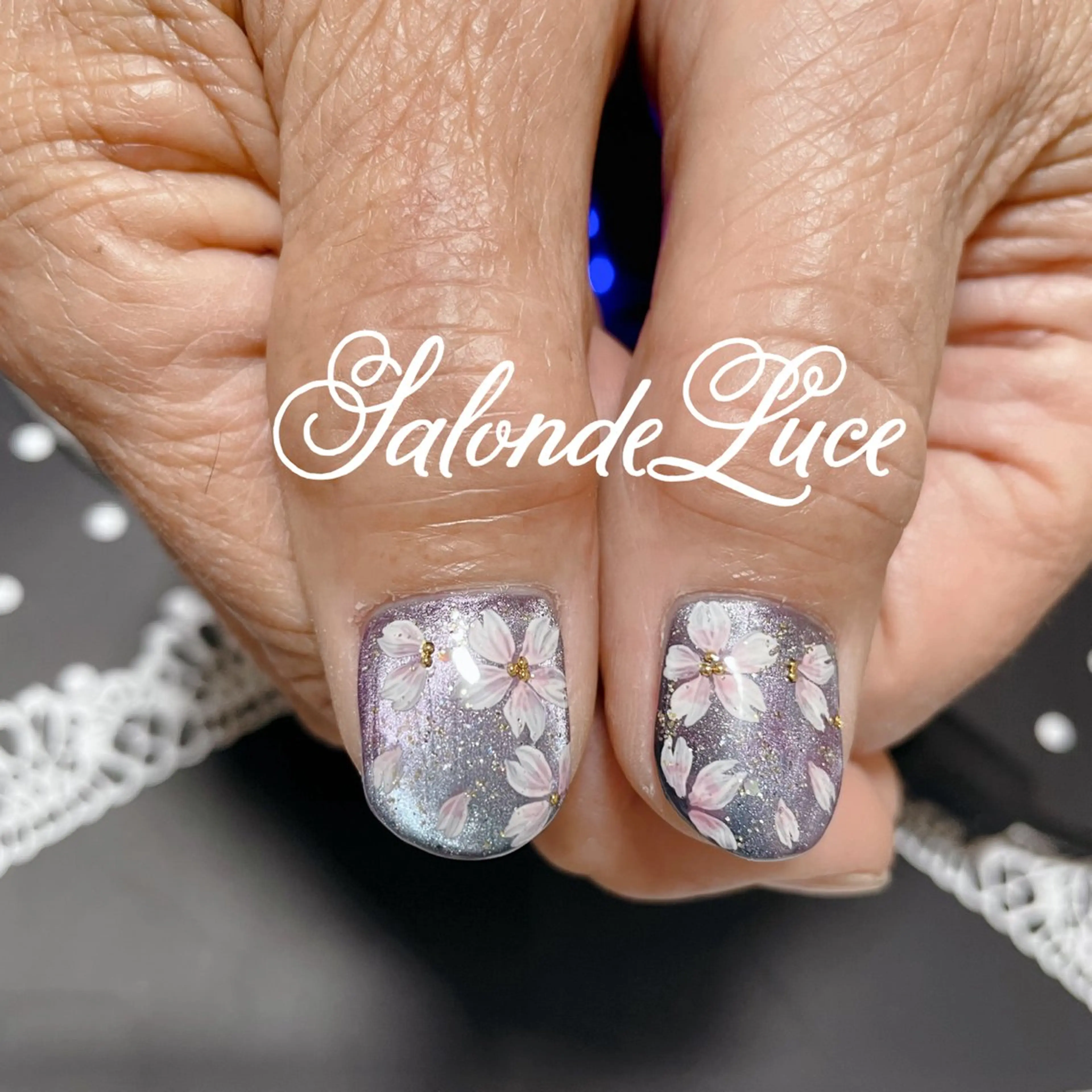 ネイル 桜ネイル マグネットネイル Salon de Luceのネイルデザイン