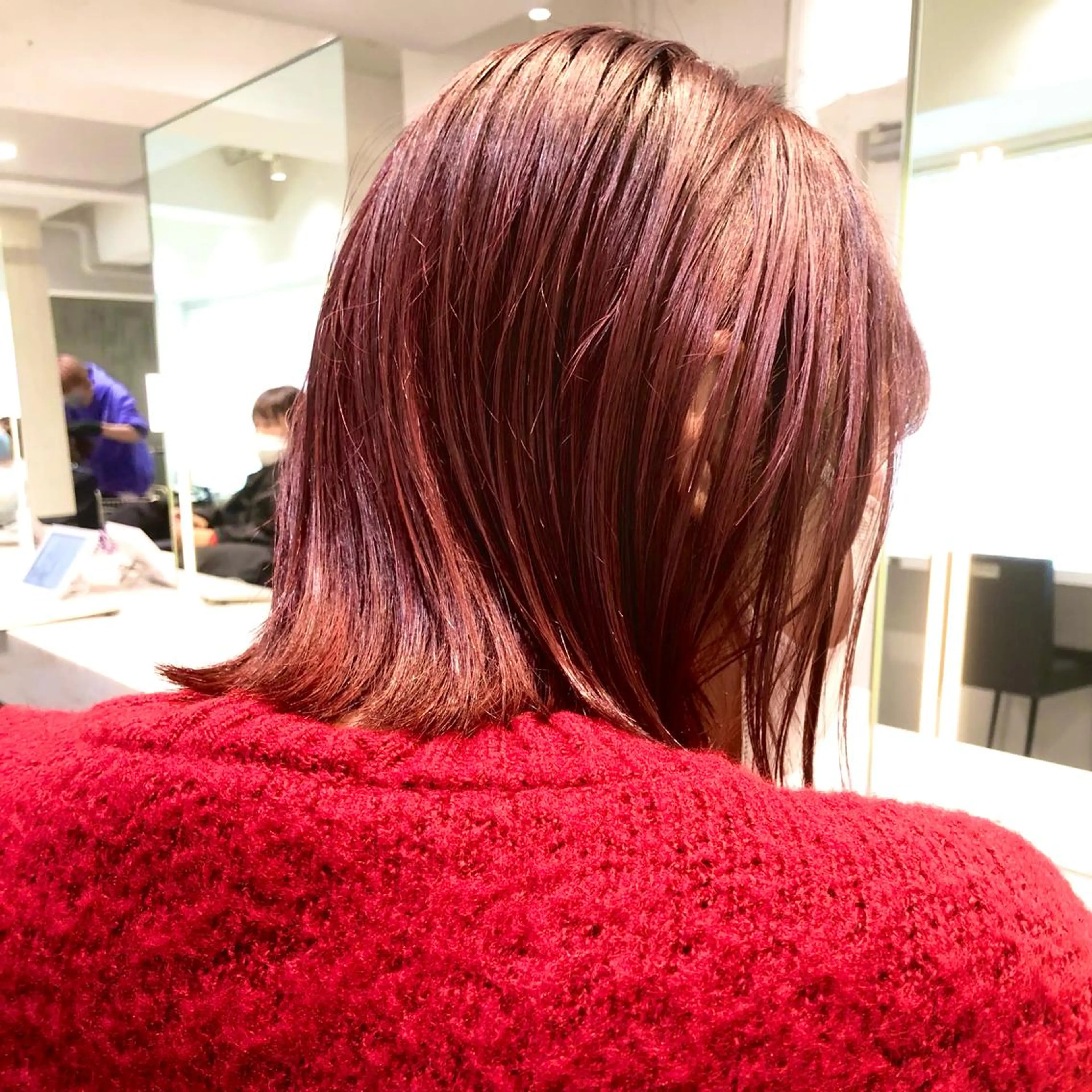 ミディアム カラー ブリーチ カット ヘアカラー トリートメント ハイトーン/ブリーチ 似合せカット/パーマのヘアスタイル