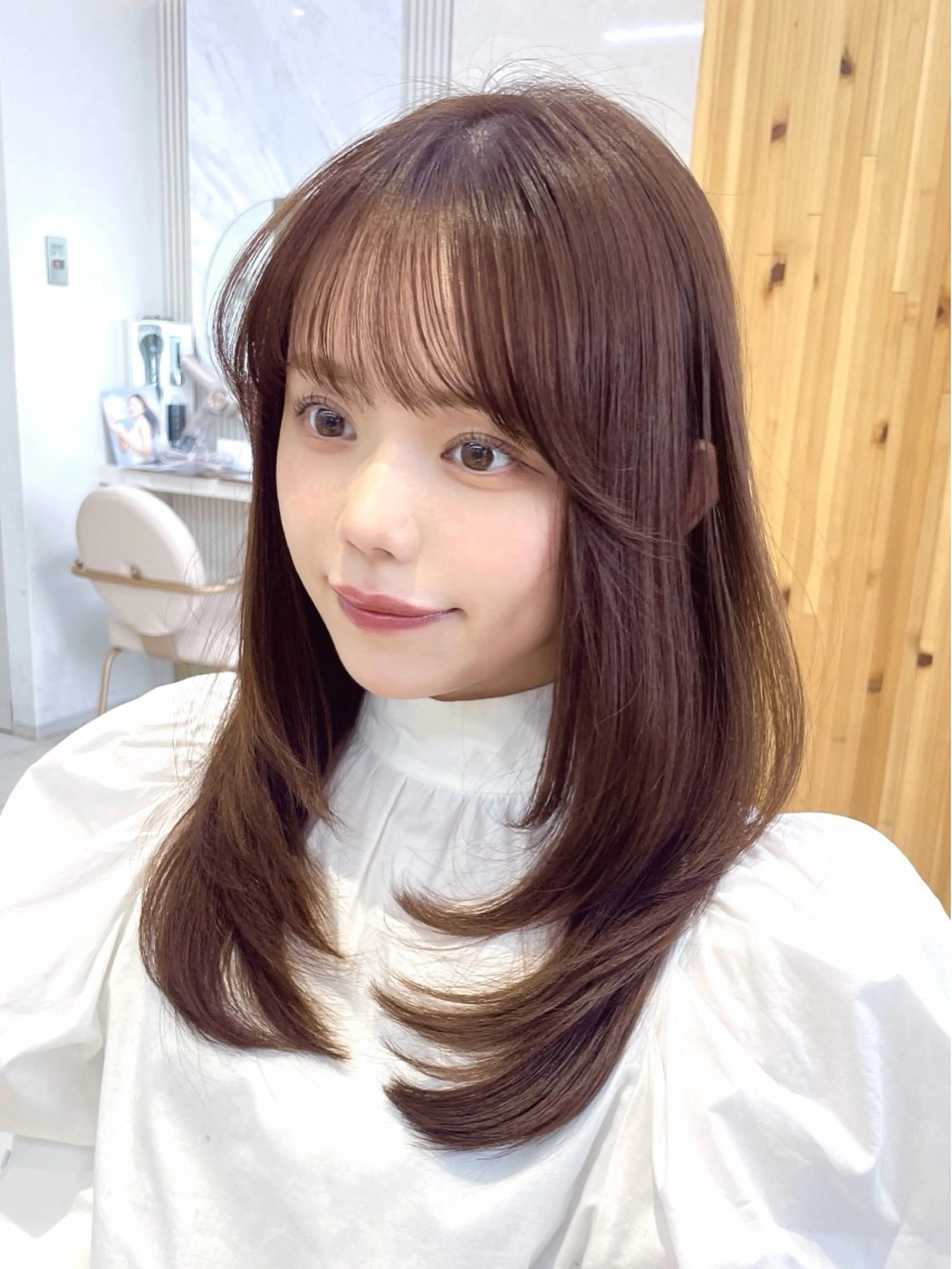 セミロング カット ヘアカラー トリートメント レイヤー/顔周り /韓国ヘア/TAKUのヘアスタイル
