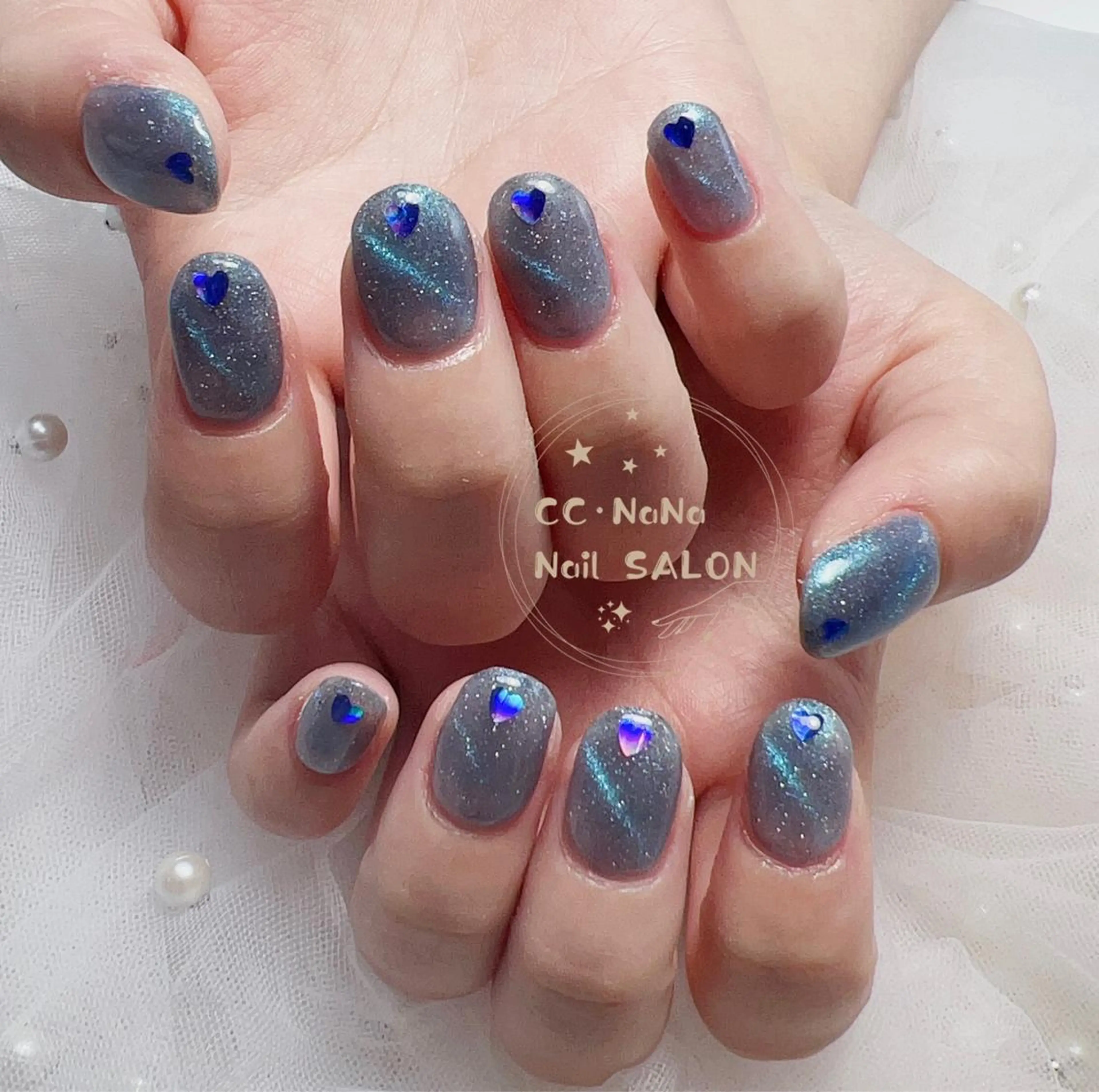 ネイル ハンドネイル 💎CC・NaNa 韓国風ネイル🌙Cのネイルデザイン