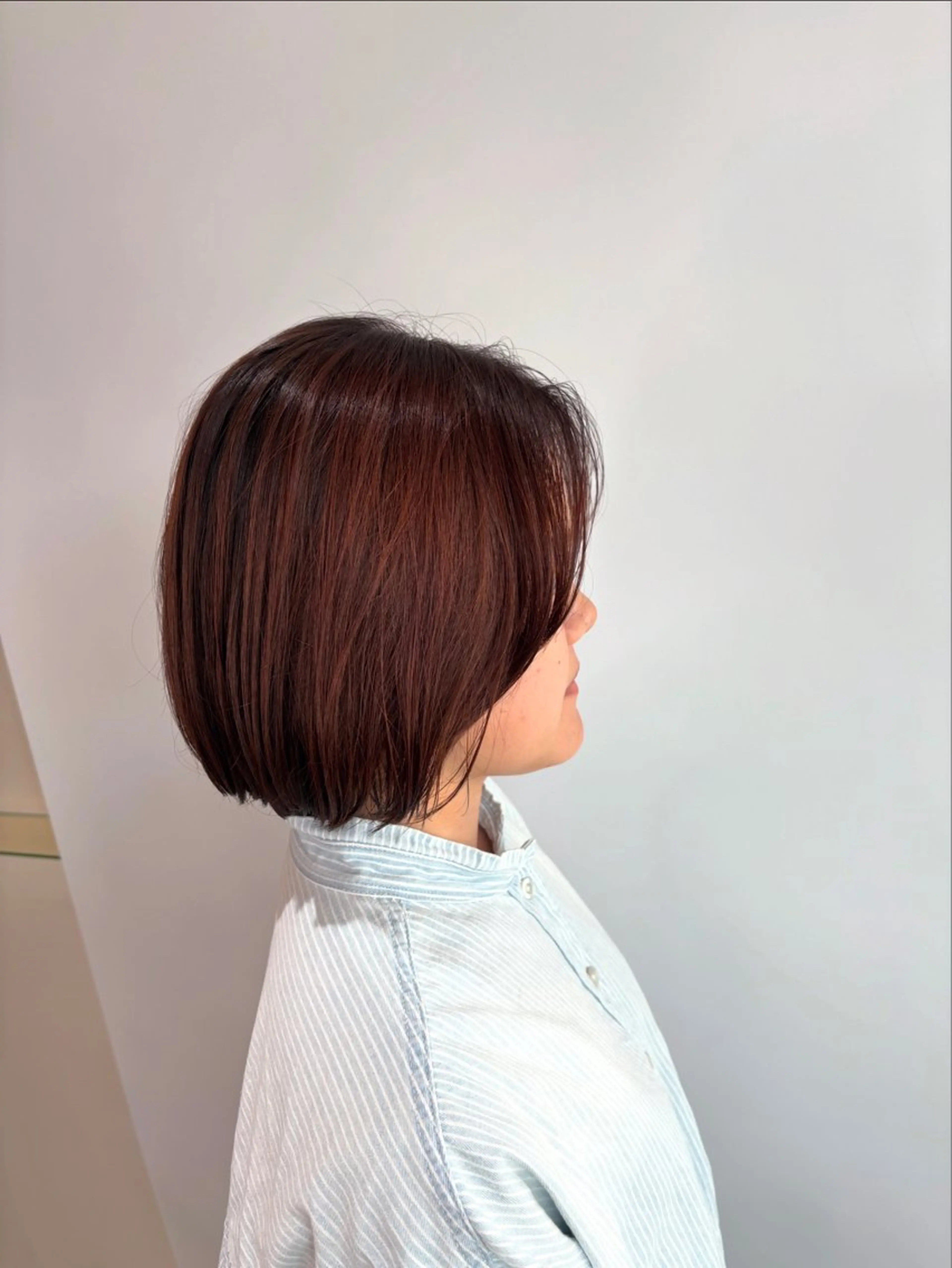 ショート カラー ブリーチ ブラウンカラー ブリーチなしカラー オレンジ オレンジブラウン オーガニックカラー/ 髪質改善/暗髪/ボブのその他イメージ