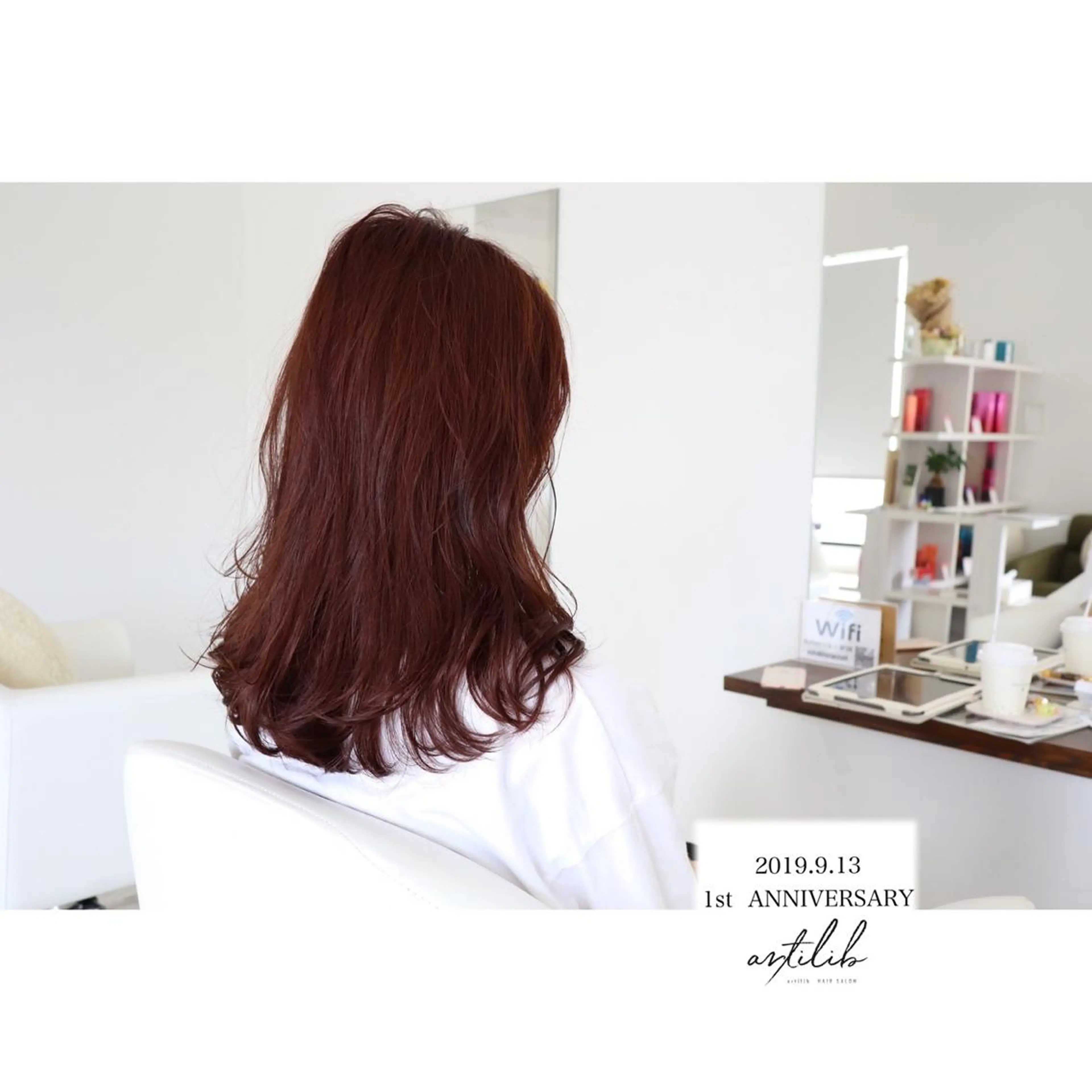 セミロング カラー ヘアアレンジ 切りっぱなしボブ ショートボブ アディクシーカラー アクアカラー 透明感カラー SHO担当髪質改善 東加古川アーティブのヘアスタイル