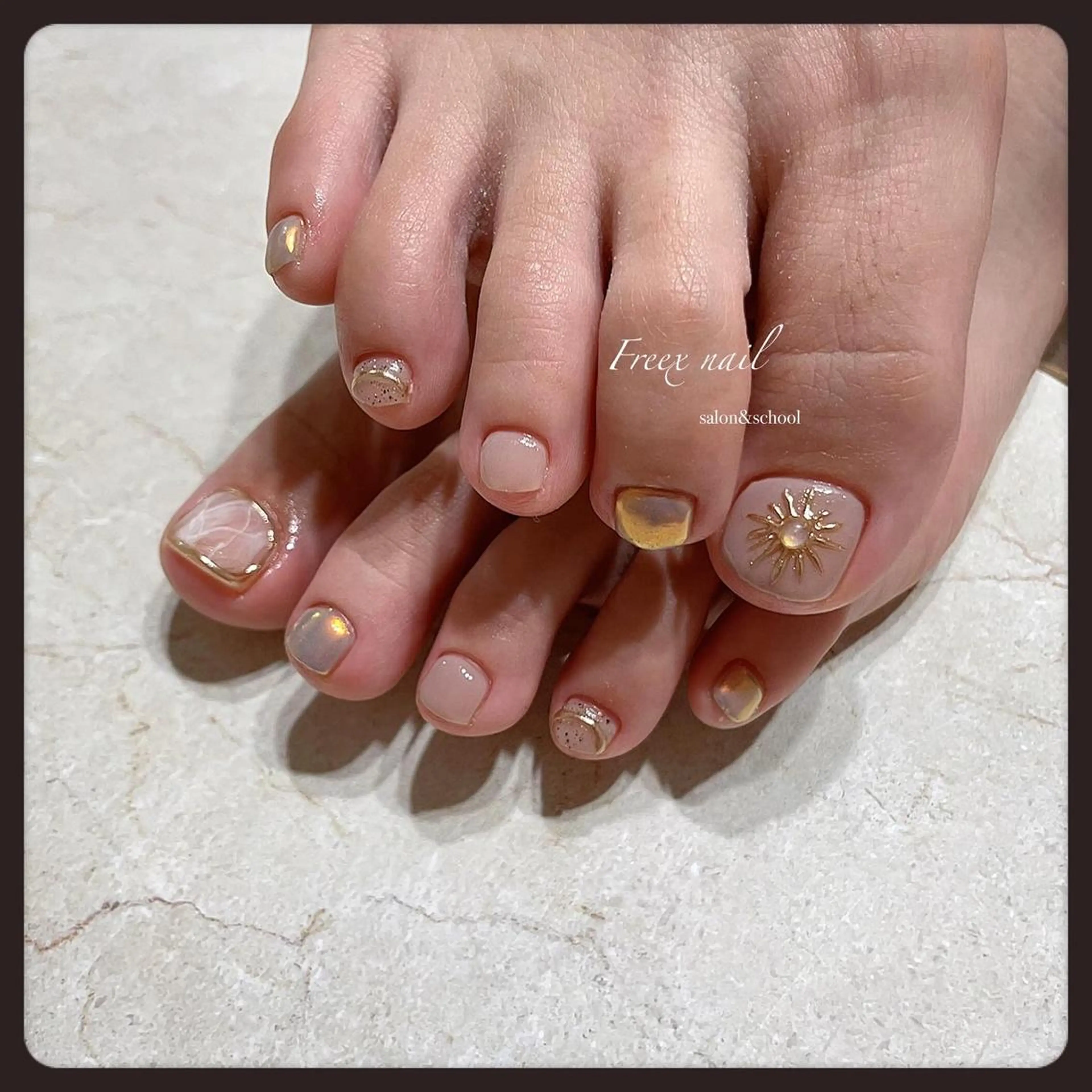 ネイル 夏ネイル フットネイル freex nail /ニュアンス/個性派のネイルデザイン