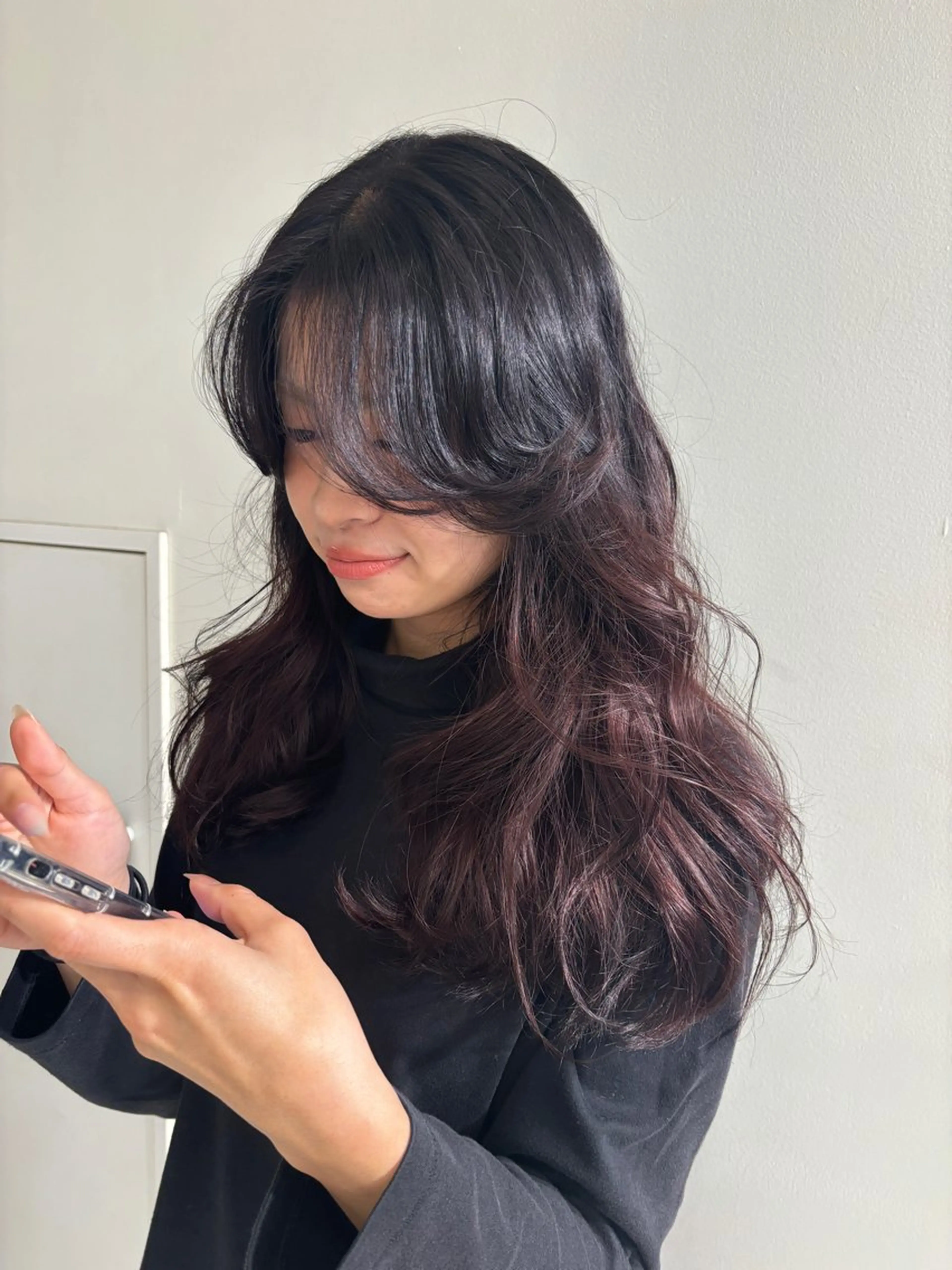 セミロング カラー レッドカラー Halo所属・玖須　綾音 /柔らかい海外ヘア♡のヘアスタイル