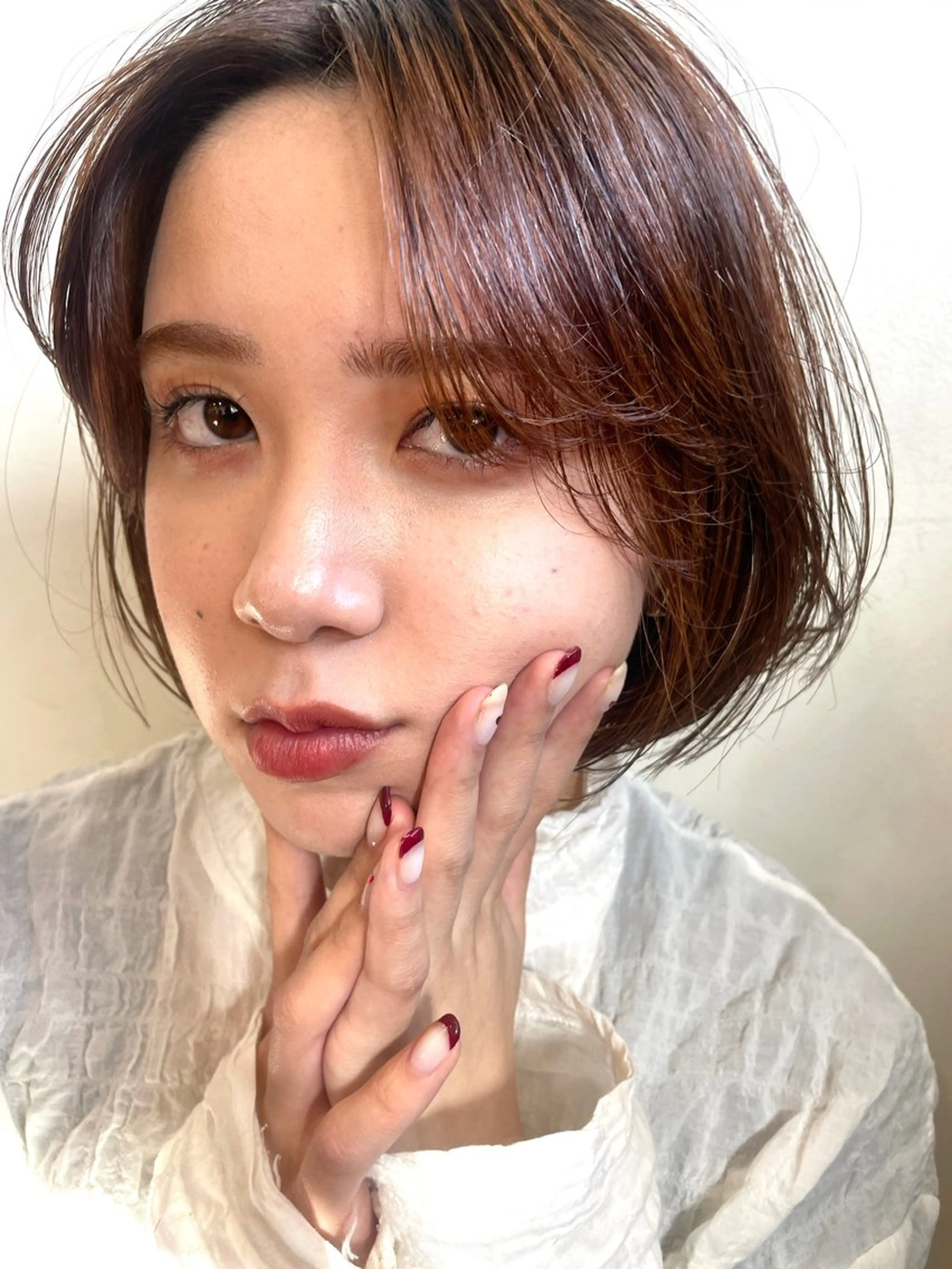 ショート カラー ボブ レイヤー/似合わせ TAKUYAのヘアスタイル