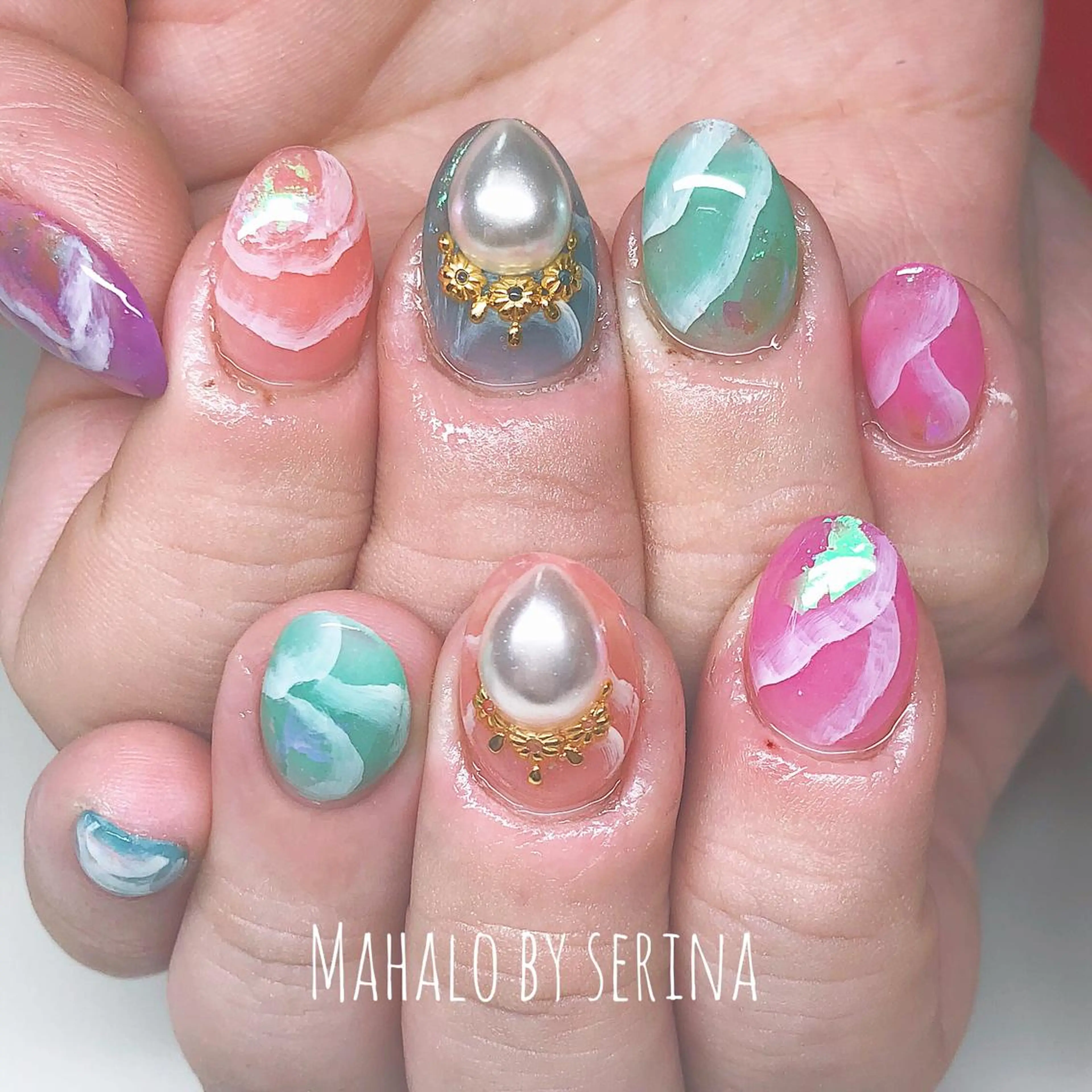 ショート カラー ネイル SUNNY BAE. SERINAのネイルデザイン