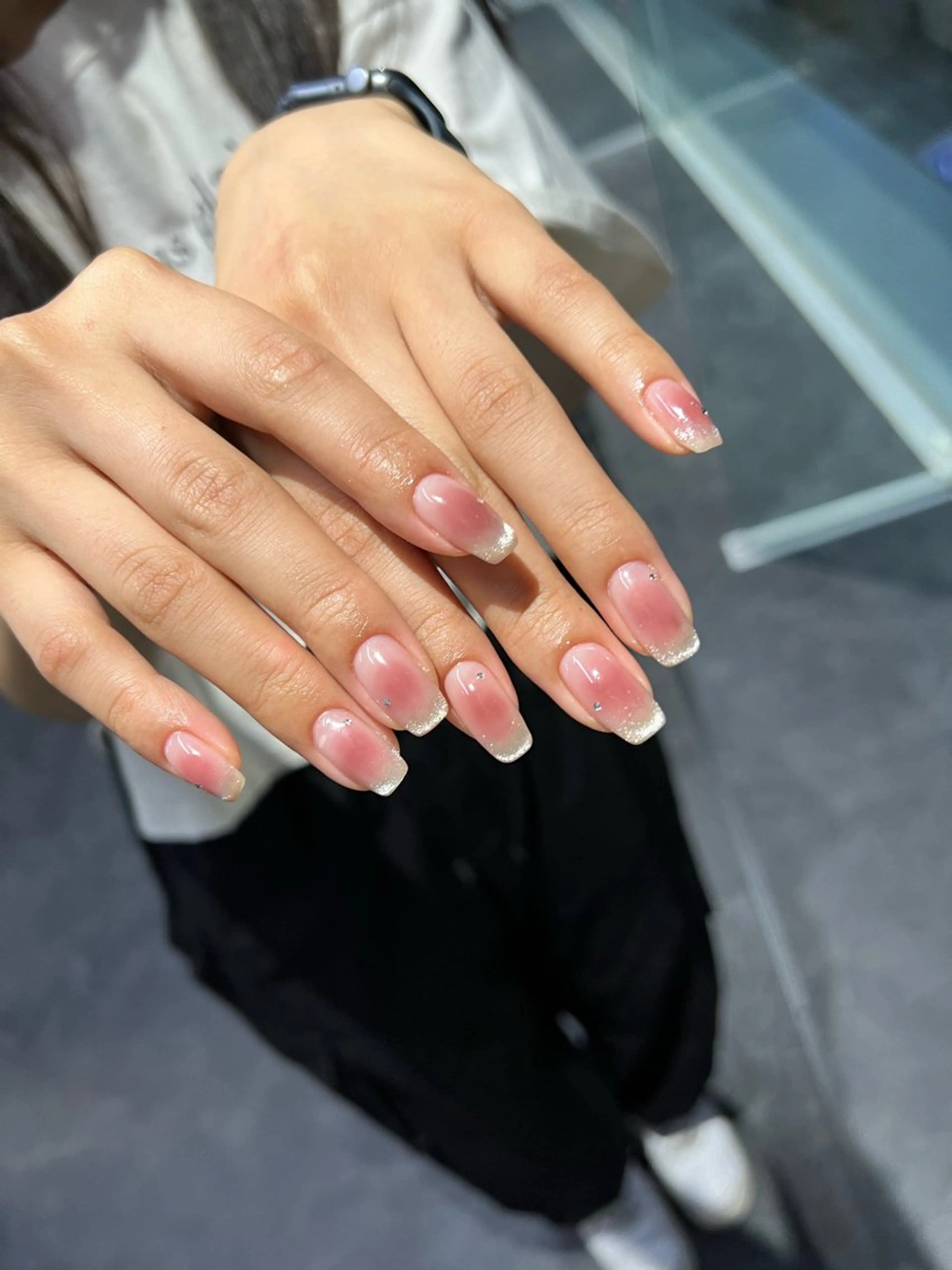 ネイル チークネイル フレンチネイル 韓国ネイル マグネットネイル マグネットフレンチ ハンドネイル フットネイル GRANDE大須 栄/店長 aki🌙のネイルデザイン