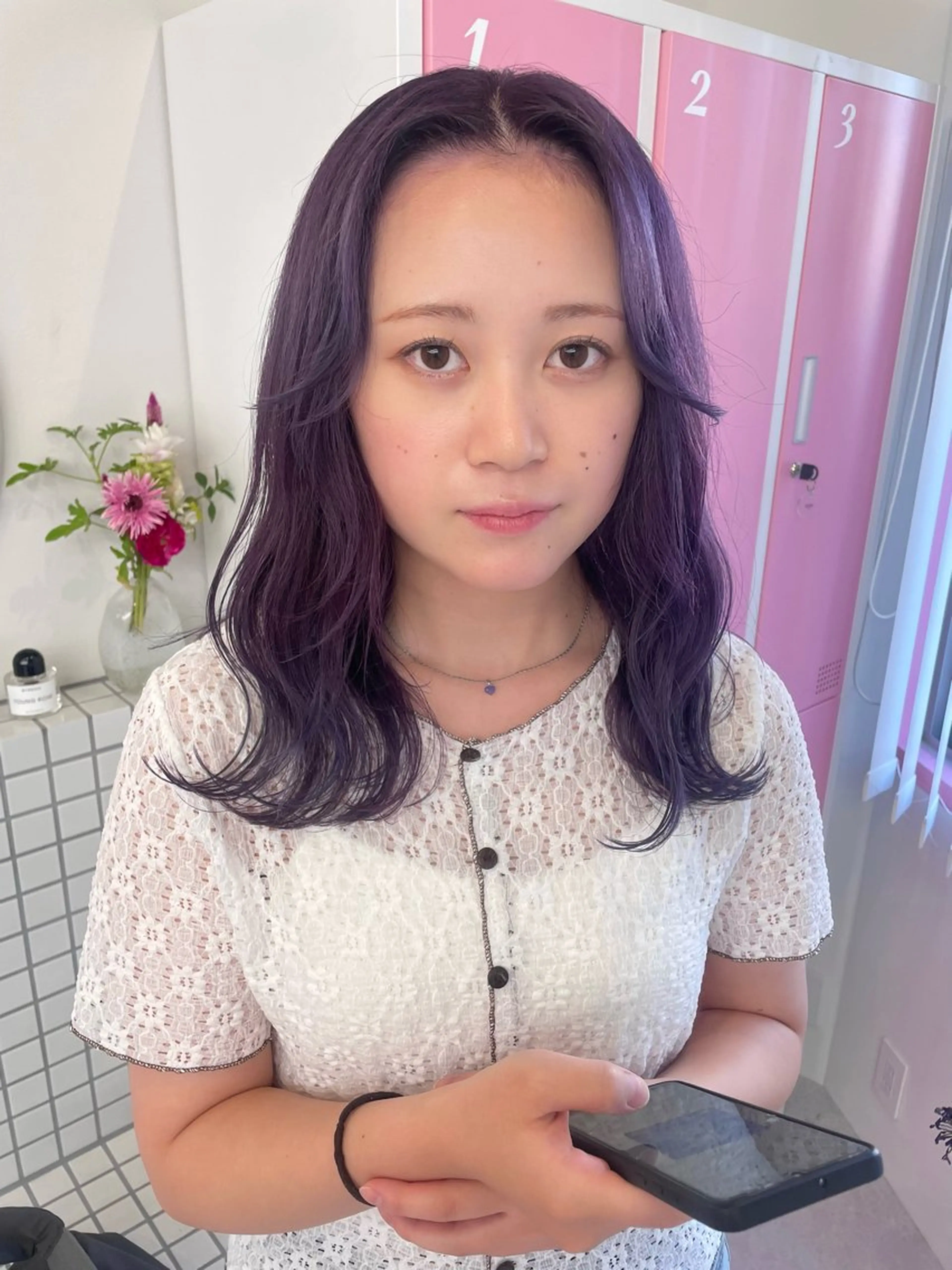 ロング カラー ブリーチ ケアブリーチ ハイトーンカラー ラベンダーカラー 似合わせカット ヘアカラー 名古屋美容院 / keinaのヘアスタイル