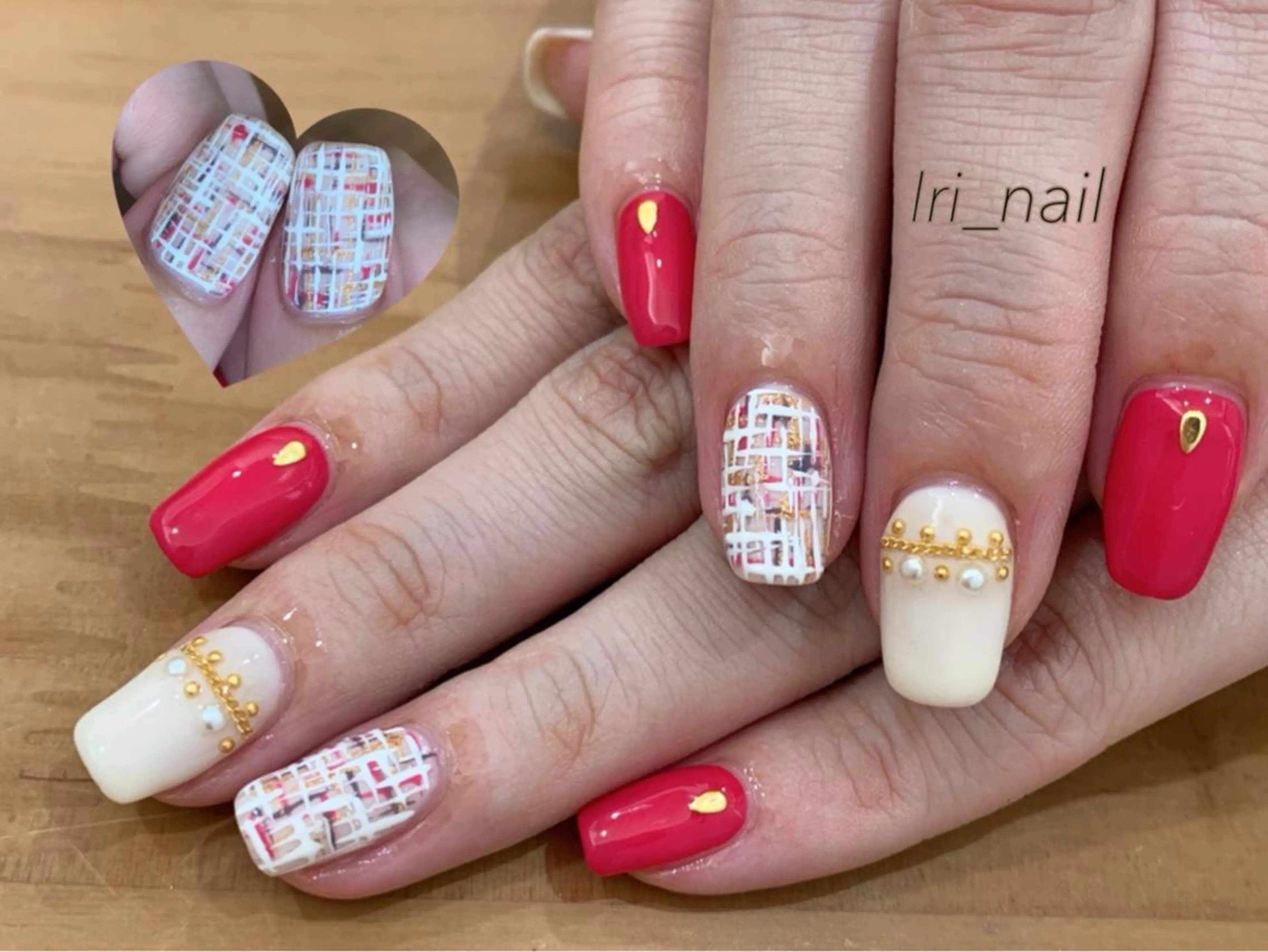 ネイル 持ち込み ツイードネイル ハンドネイル 中川 愛理のネイルデザイン