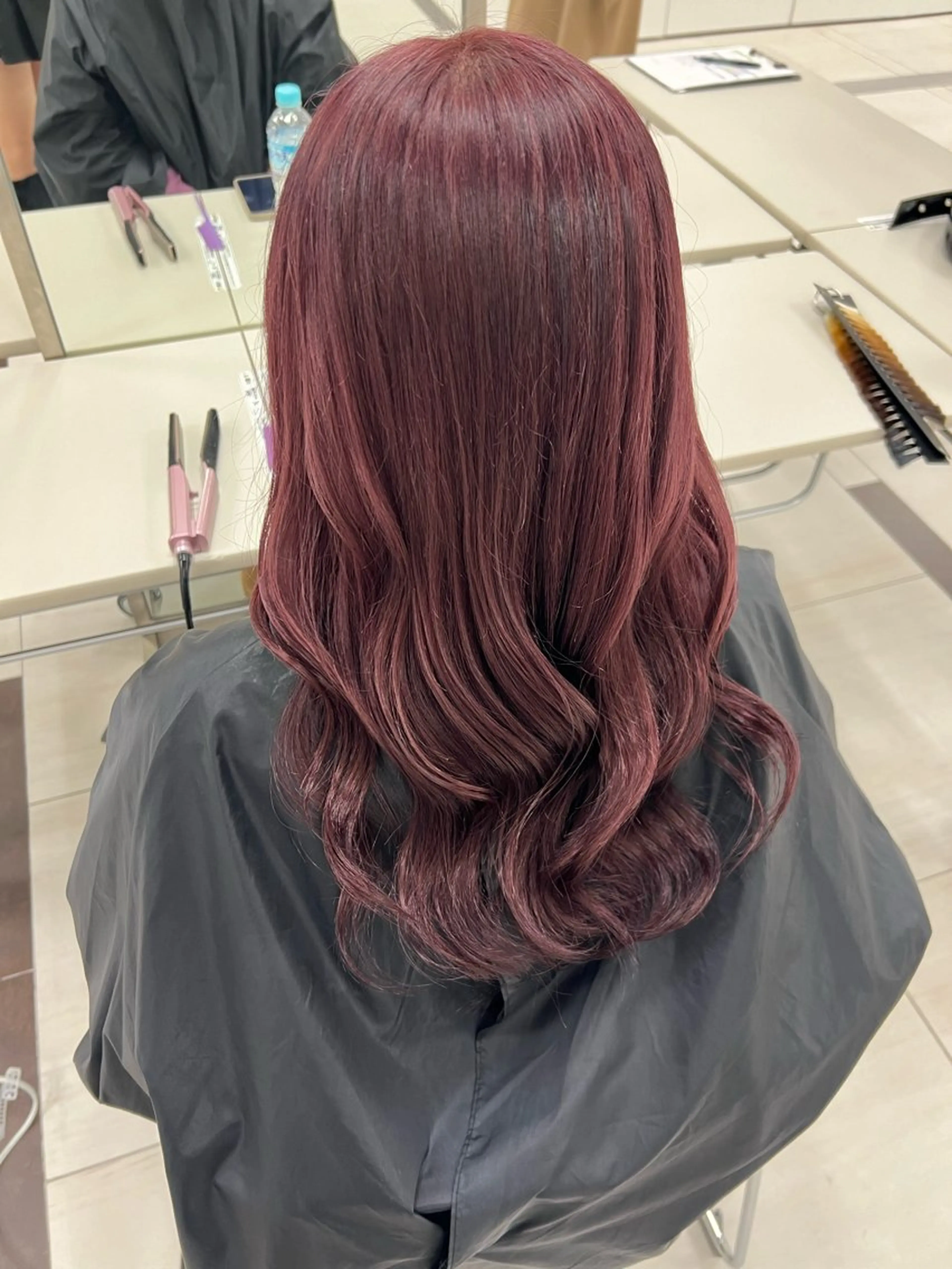 ロング カラー ブリーチ カシス レッドカラー 表参道/ブリーチ/ みずは🎀のヘアスタイル