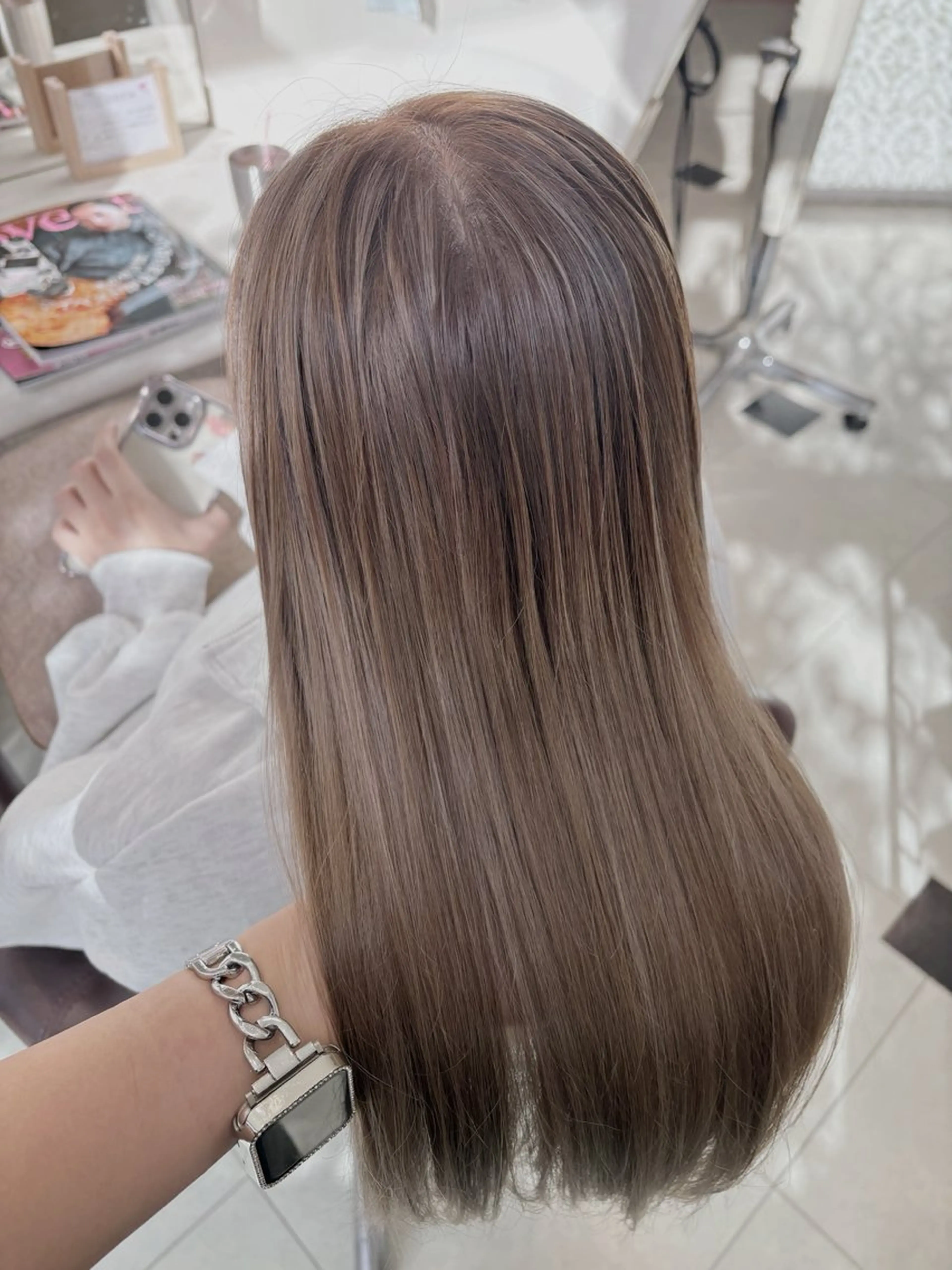 【 髪質改善 .ᐟ.ᐟ】 🩵ᩚ艶髪カラー + 髪質改善トリートメント 🩵ྀིの写真