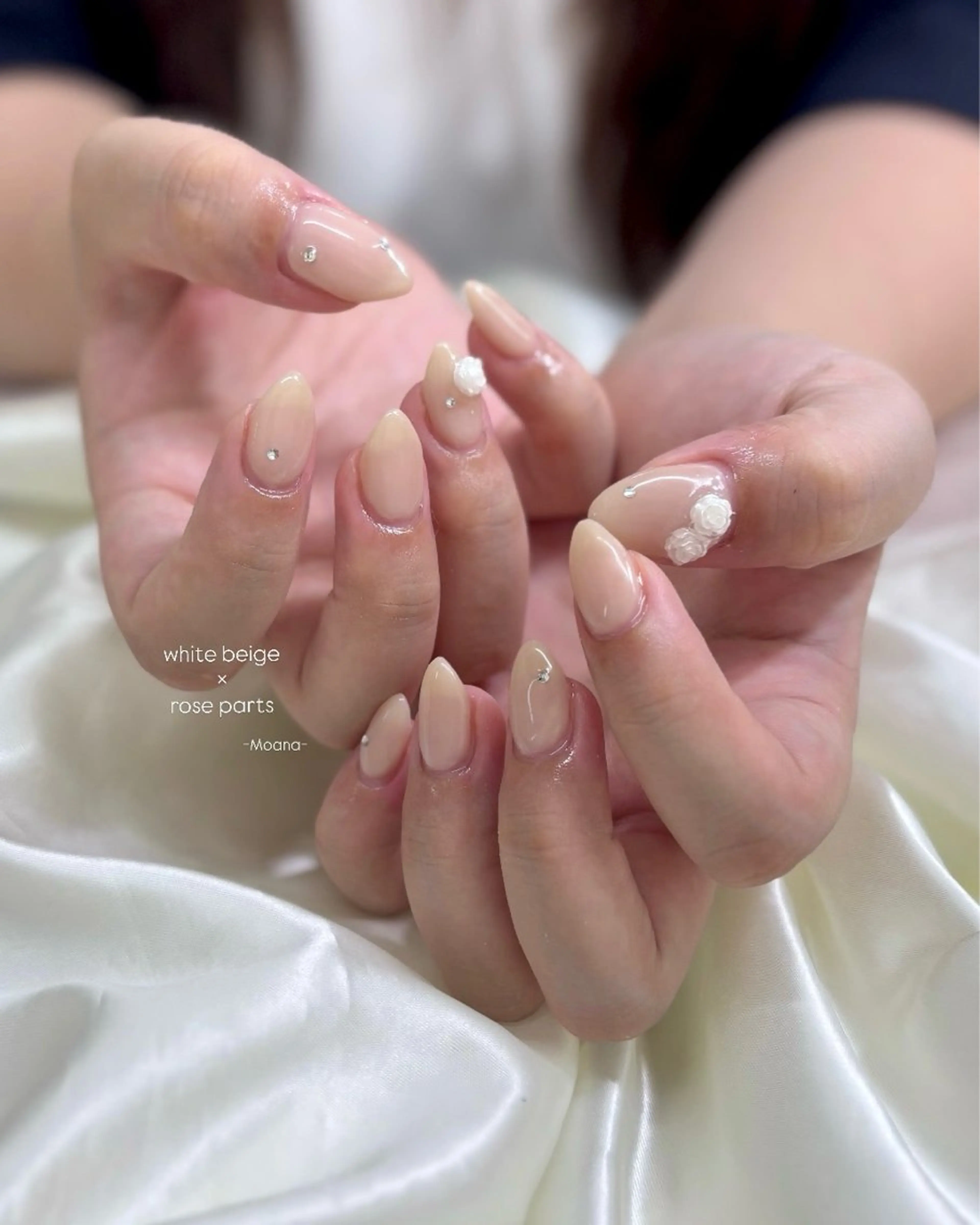 ネイル アートネイル オフィスネイル ワンカラーネイル シンプルネイル ストーンネイル ハンドネイル Moana nail Hiyoriのネイルデザイン