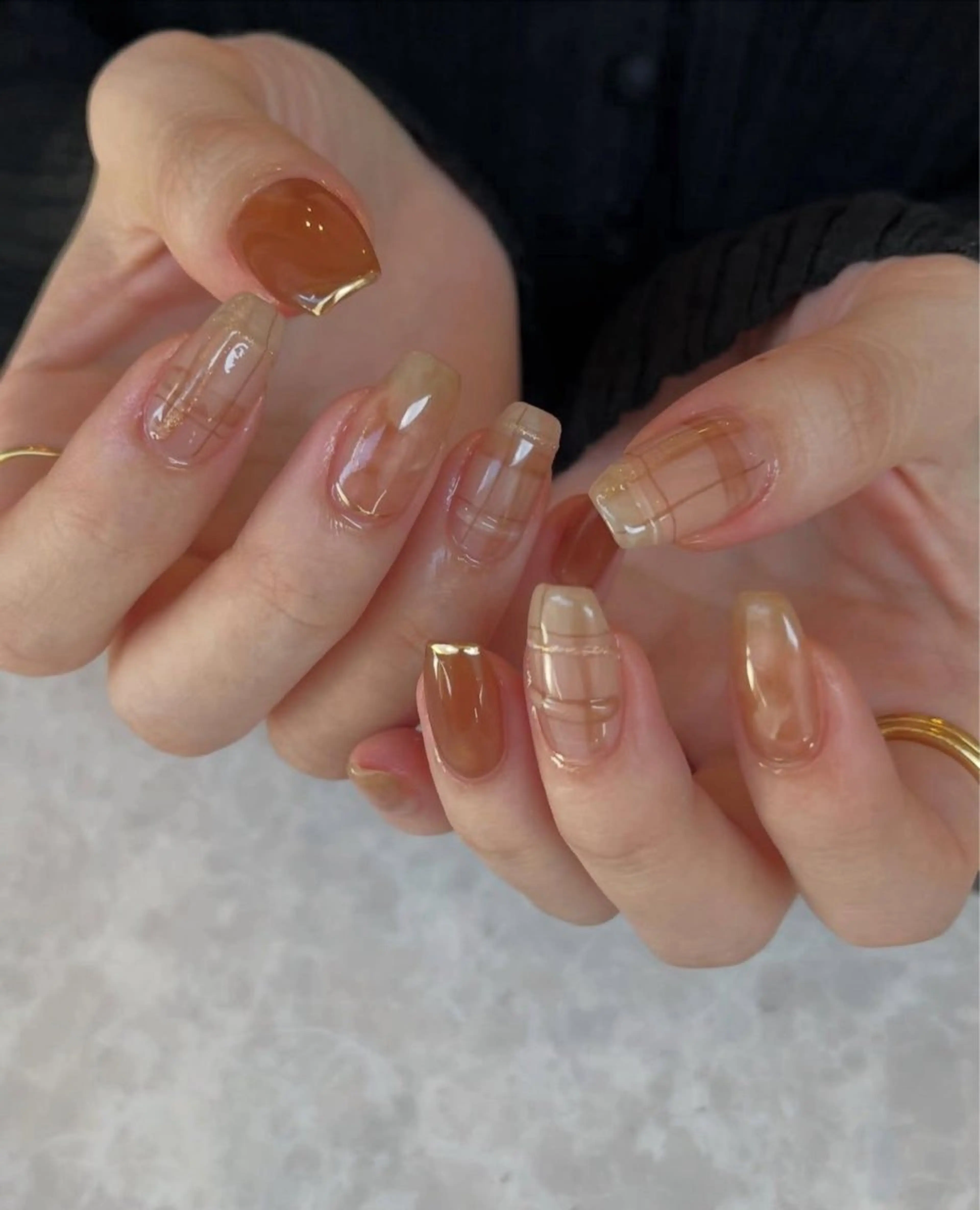 ネイル 韓国ネイル 持ち込み ニュアンスネイル ネイルチップ 冬ネイル LISA ANA.CHUOのネイルデザイン