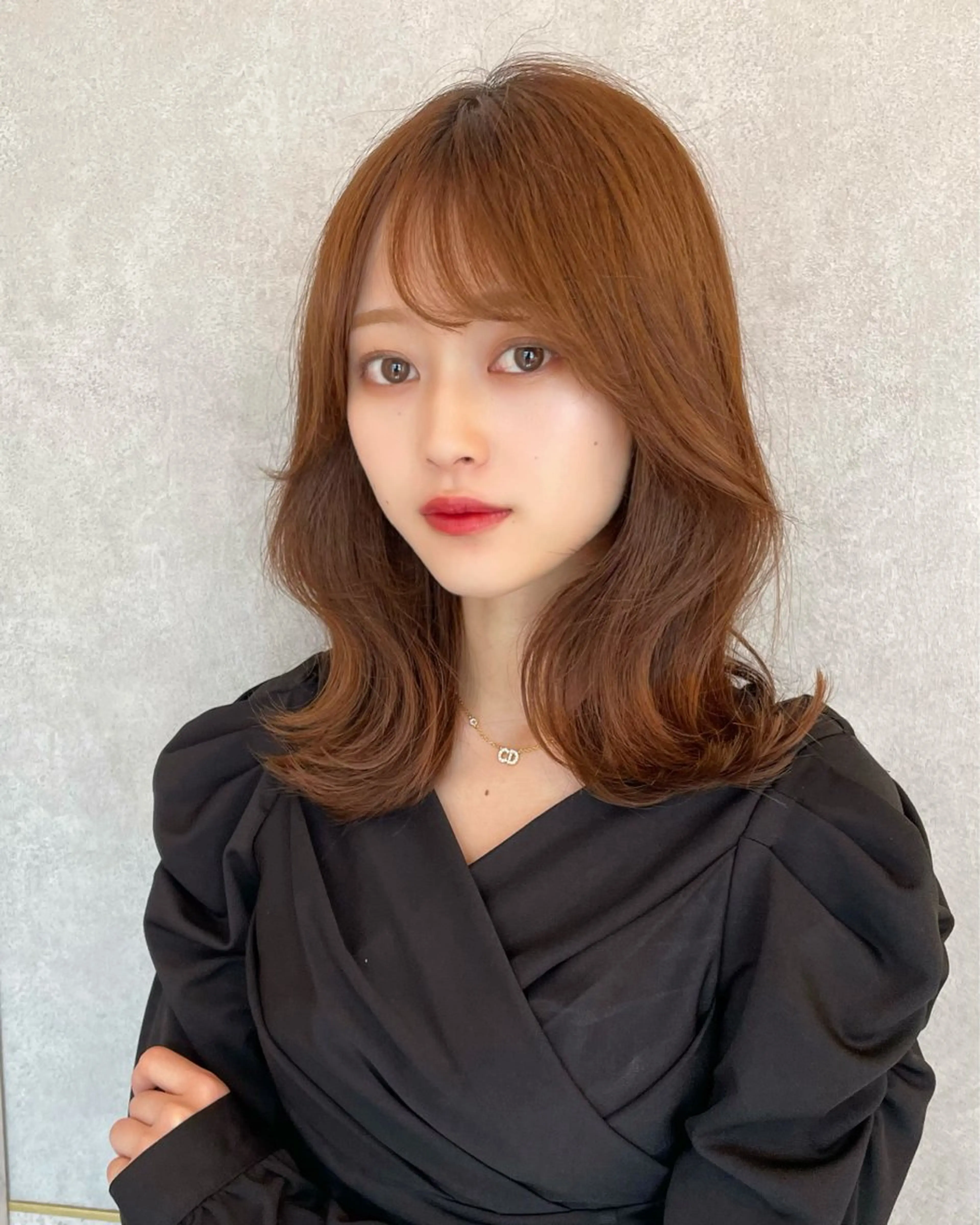 ミディアム くびれヘア 韓国風ヘア レイヤーカット 似合わせカット カット トリートメント 韓国ヘア🤍顔周り/ 髪質改善✨/林遼一郎のヘアスタイル