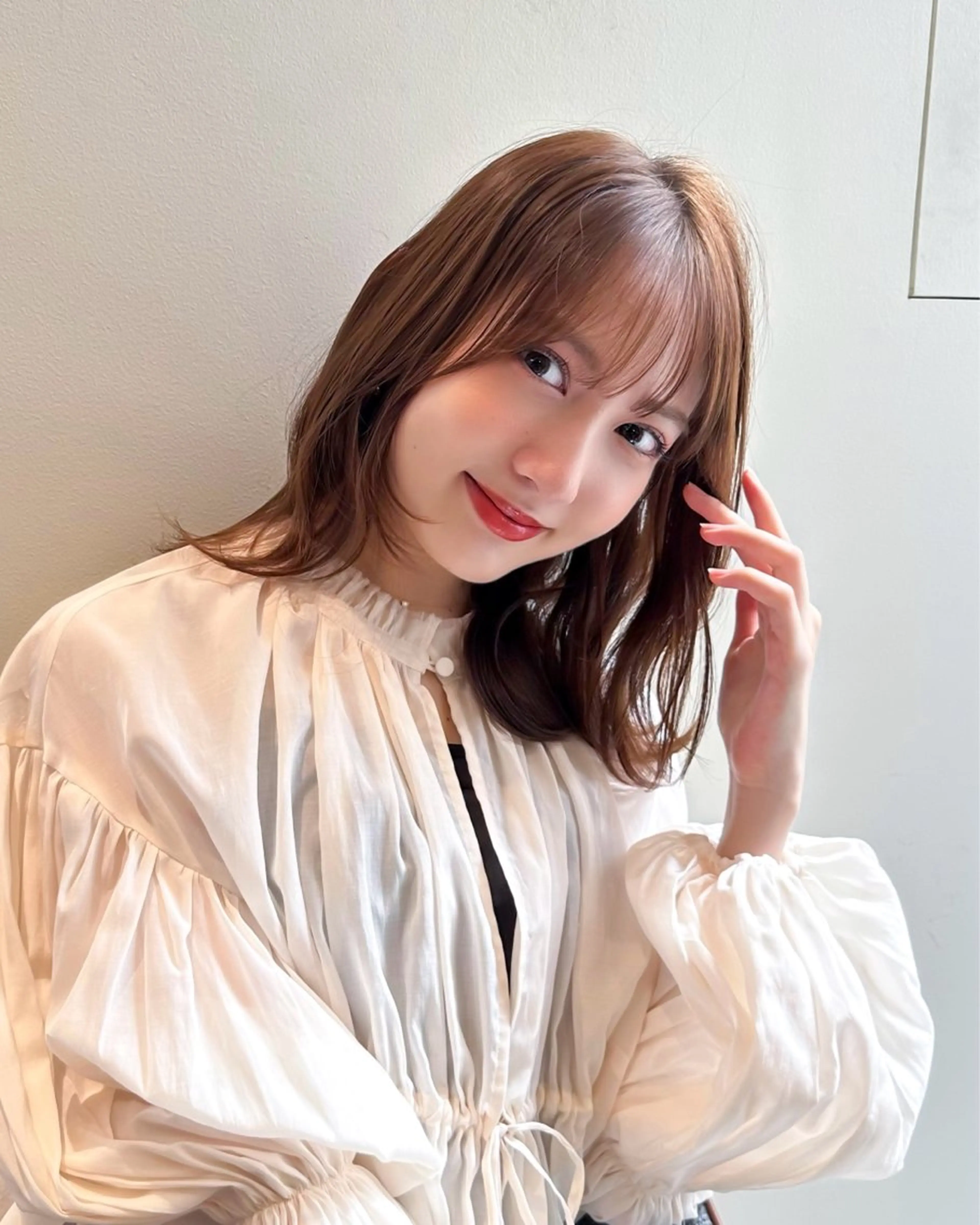 ミディアム カラー パーマ ヘアアレンジ ⭐️銀座/ショート/ 艶カラー/りょうがのヘアスタイル