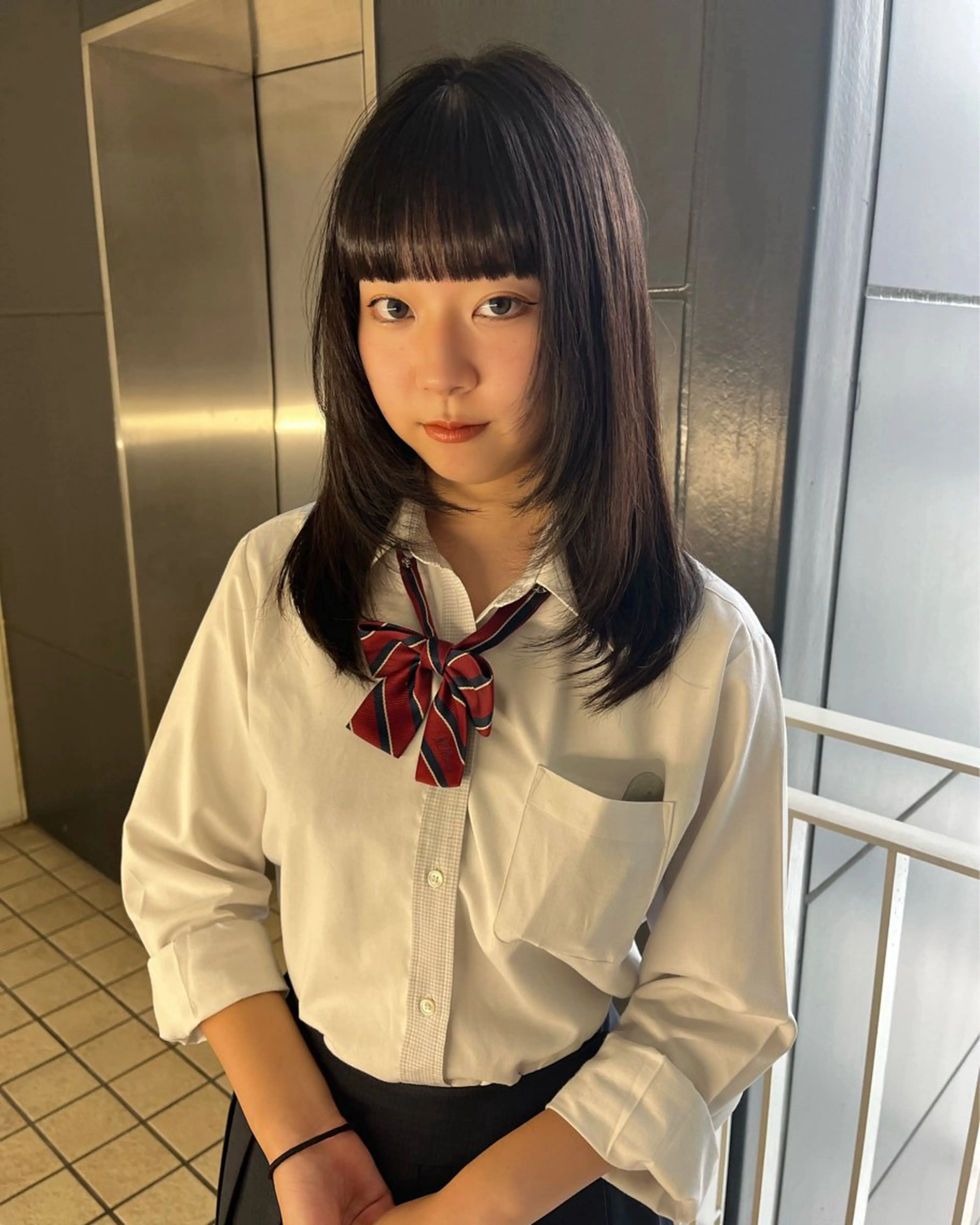 ミディアム ヘアアレンジ レイヤーカット カット 🫧umu.🫧韓国 /レイヤー/ハッシュのヘアスタイル