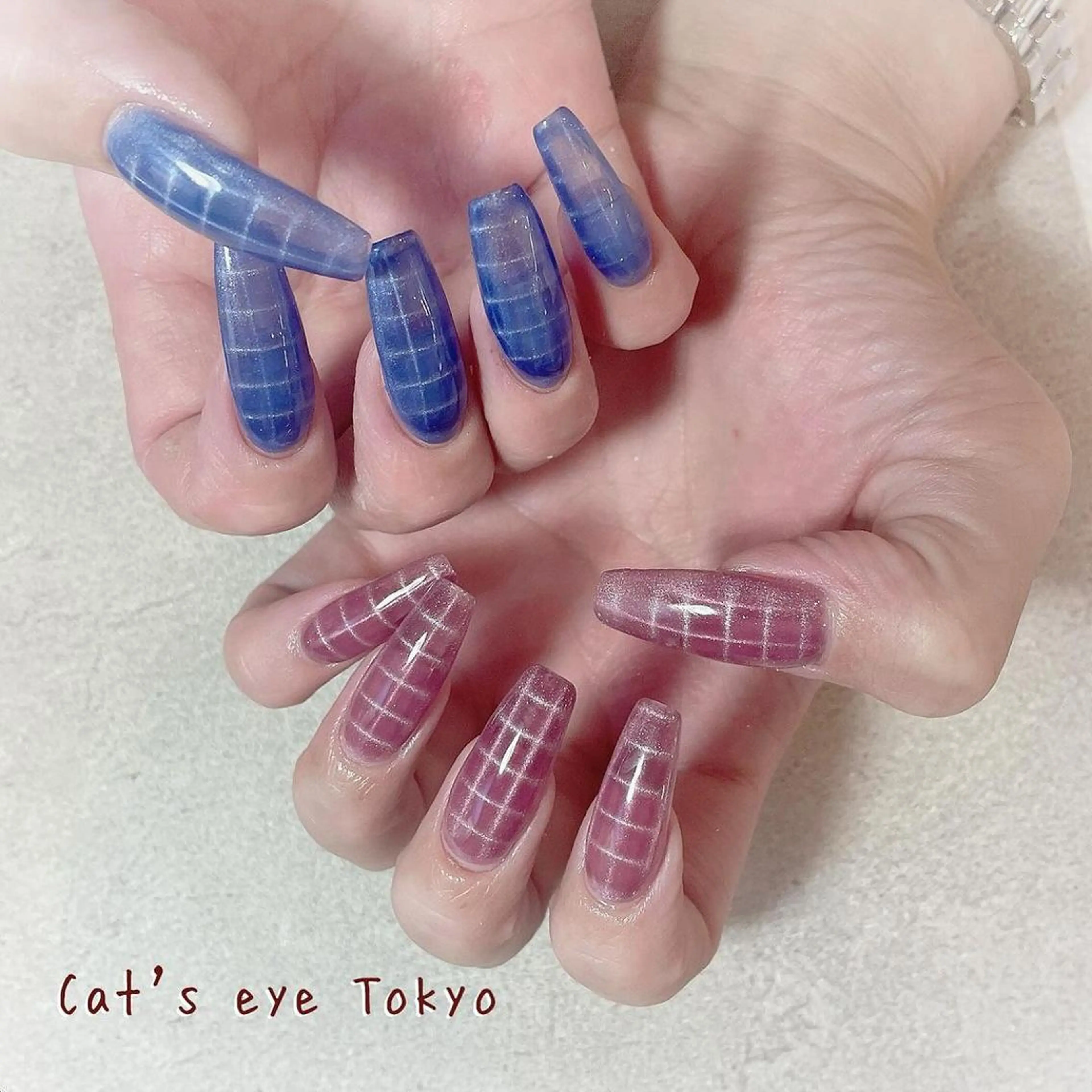 ネイル アートネイル ジェルネイル マグネットネイル ミラーネイル 持ち込み Cat's eye TOKYO 新宿店のネイルデザイン