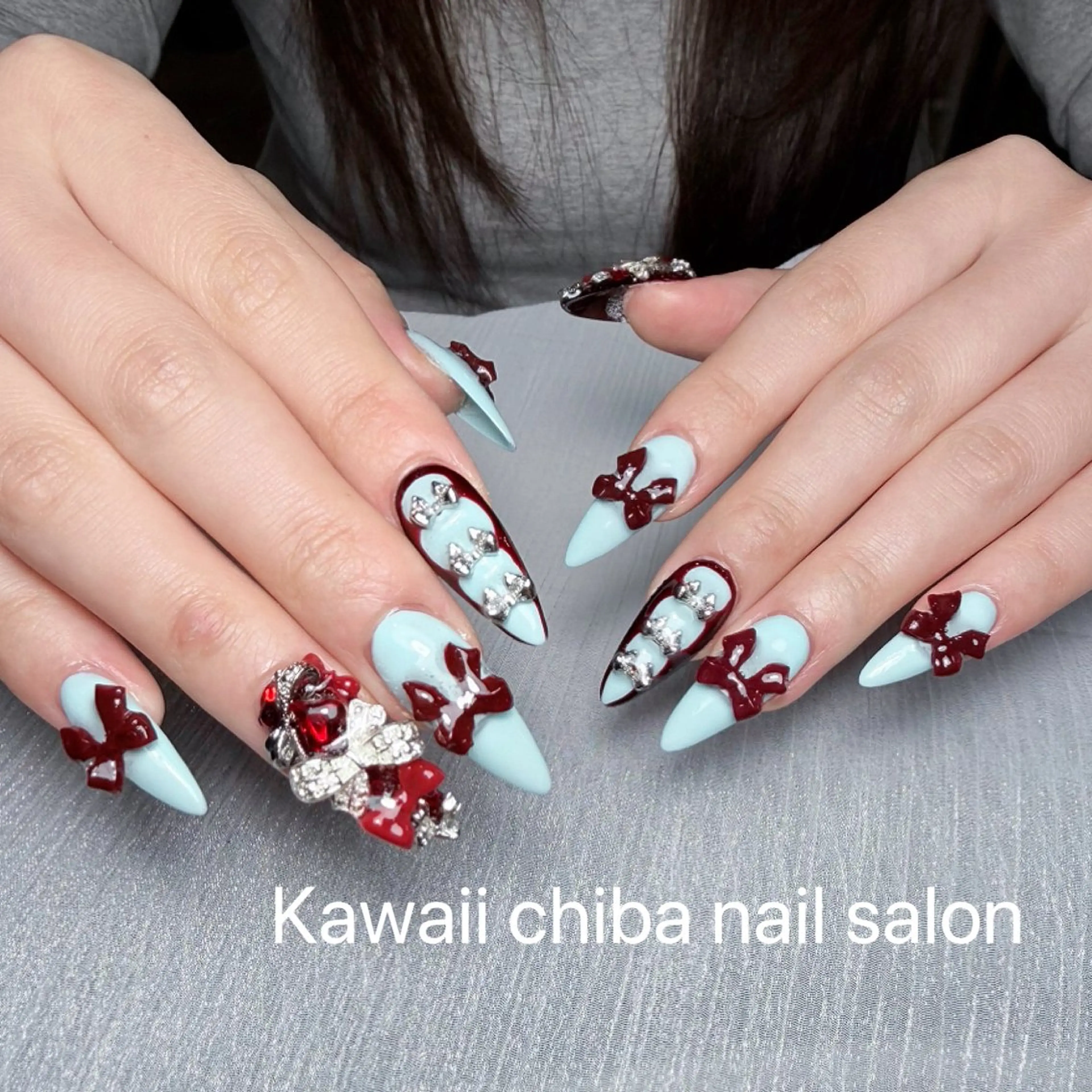 ネイル アートネイル クリアネイル ジェルネイル ハート 韓国ネイル Kawaii Chiba nailのネイルデザイン