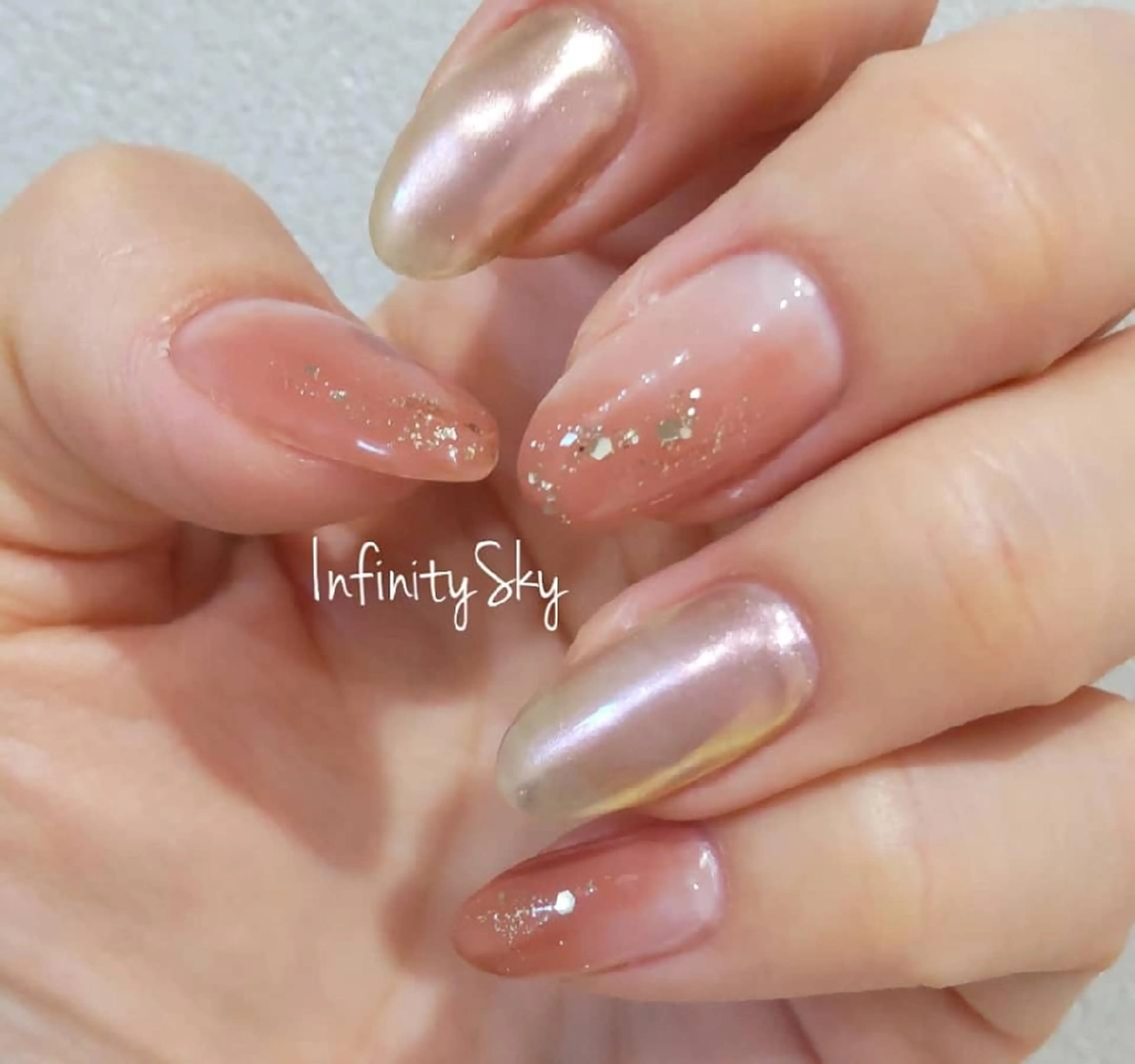 ネイル ニュアンスネイル ハンドネイル infinity skyのネイルデザイン