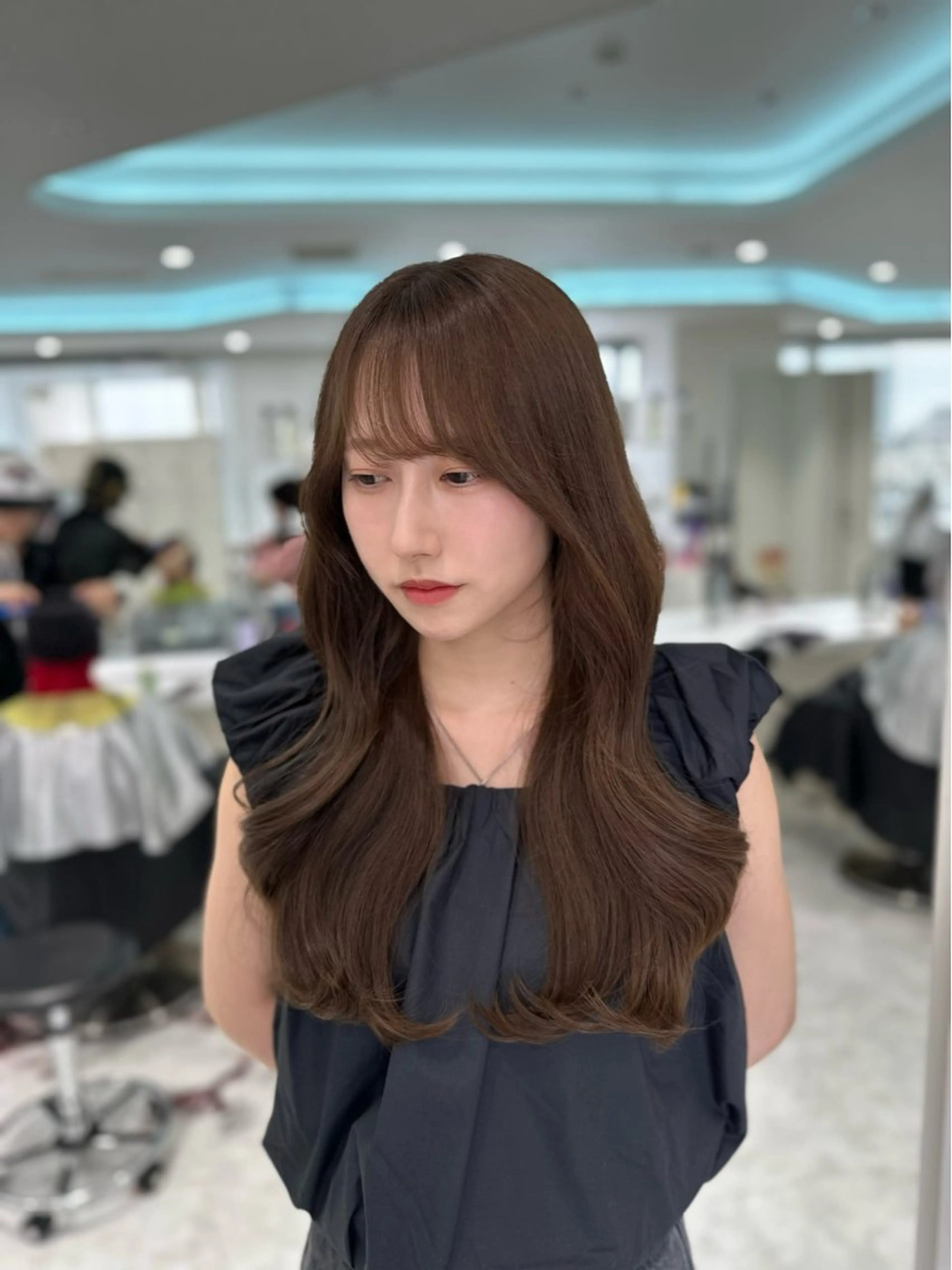 セミロング カラー カット ヘアカラー トリートメント ヘッドスパ ヘアセット ♡上品韓国髪♡ブラ ウン/SAYATOのヘアスタイル