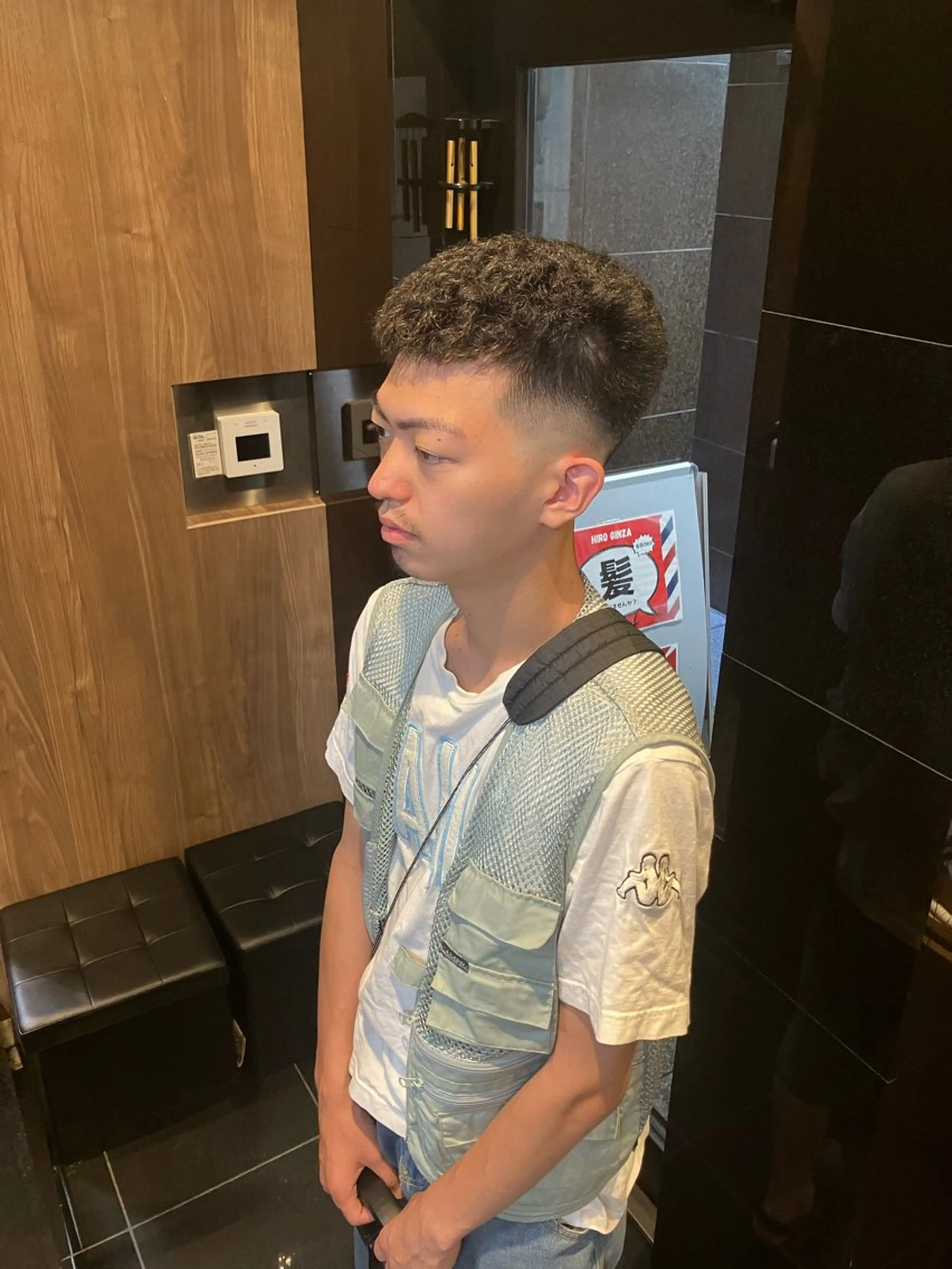 メンズ フェードカット ワガ カズマのヘアスタイル