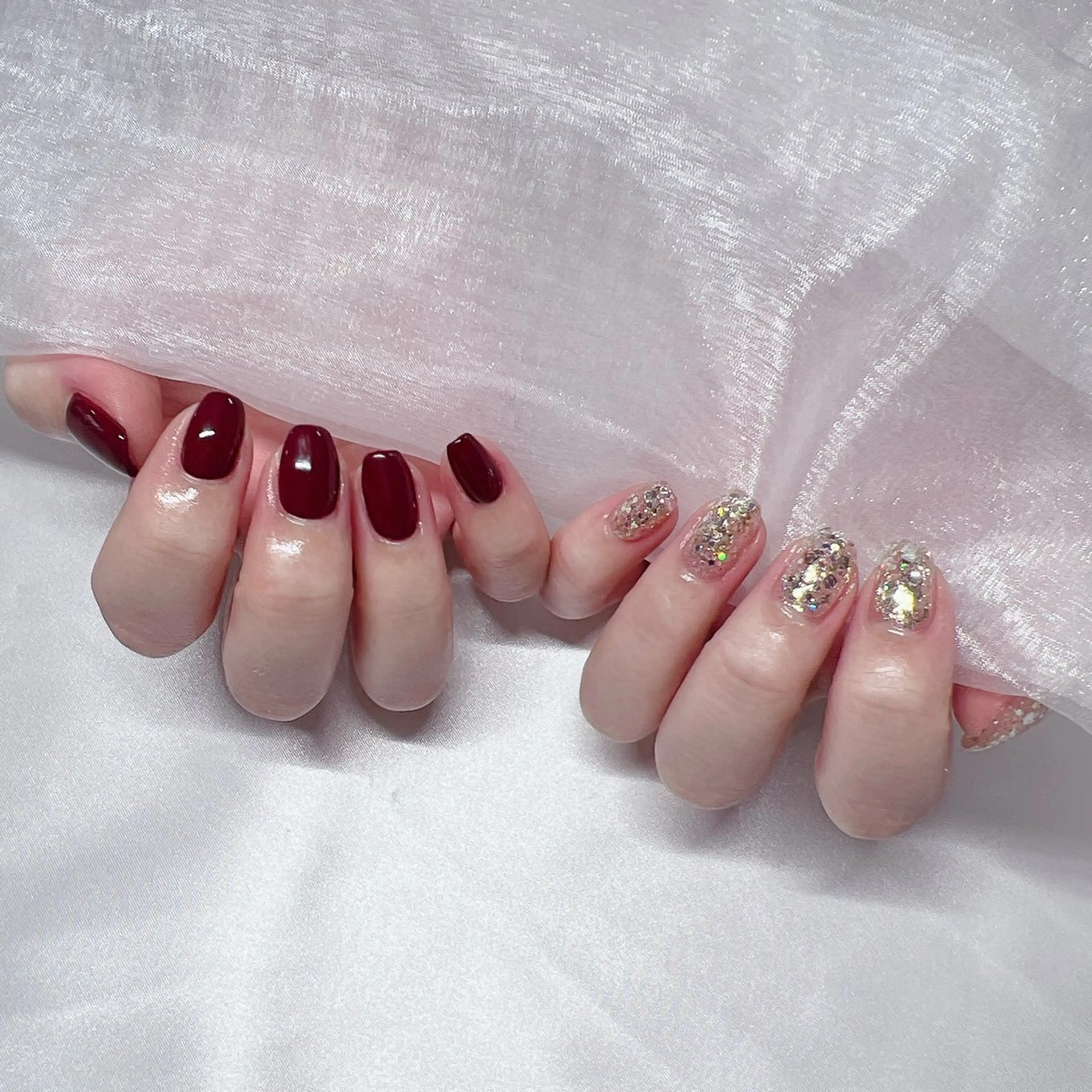 ネイル ジェルネイル 韓国ネイル ラメ(グリッター) マグネットネイル 持ち込み ハンドネイル -nail salon-Reward所属・nail salon Rewardのネイルデザイン